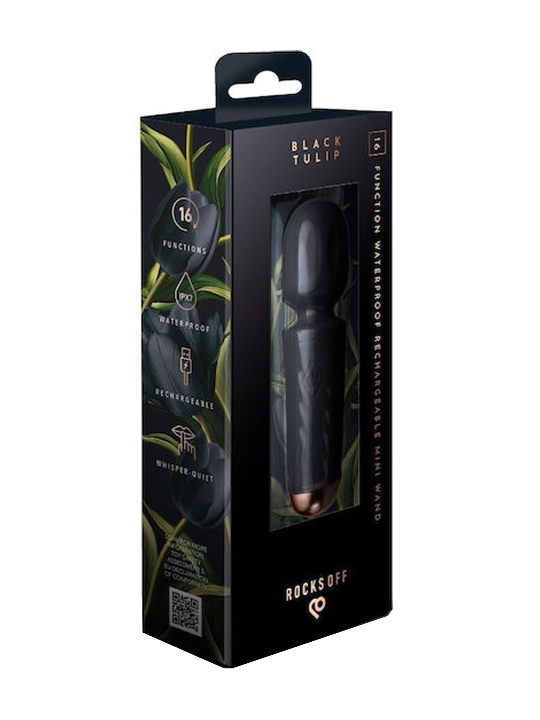 Rocks-Off Rechargeable Mini Wand - Black Tulip