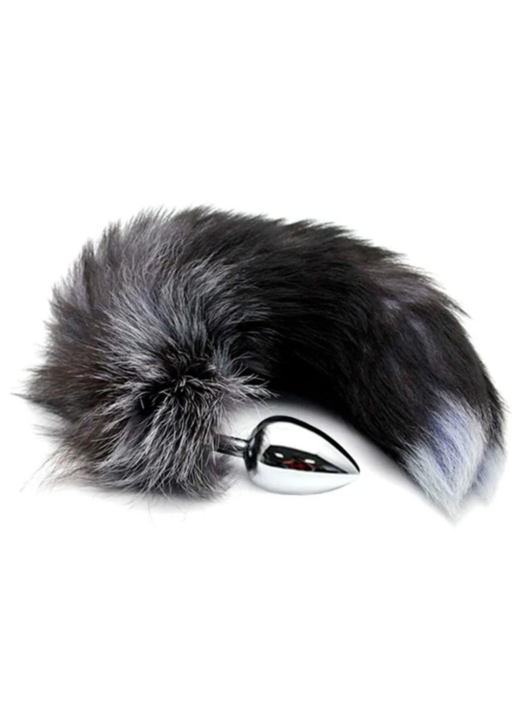 Adrien Lastic Alive Black & White Fox Tail - Large