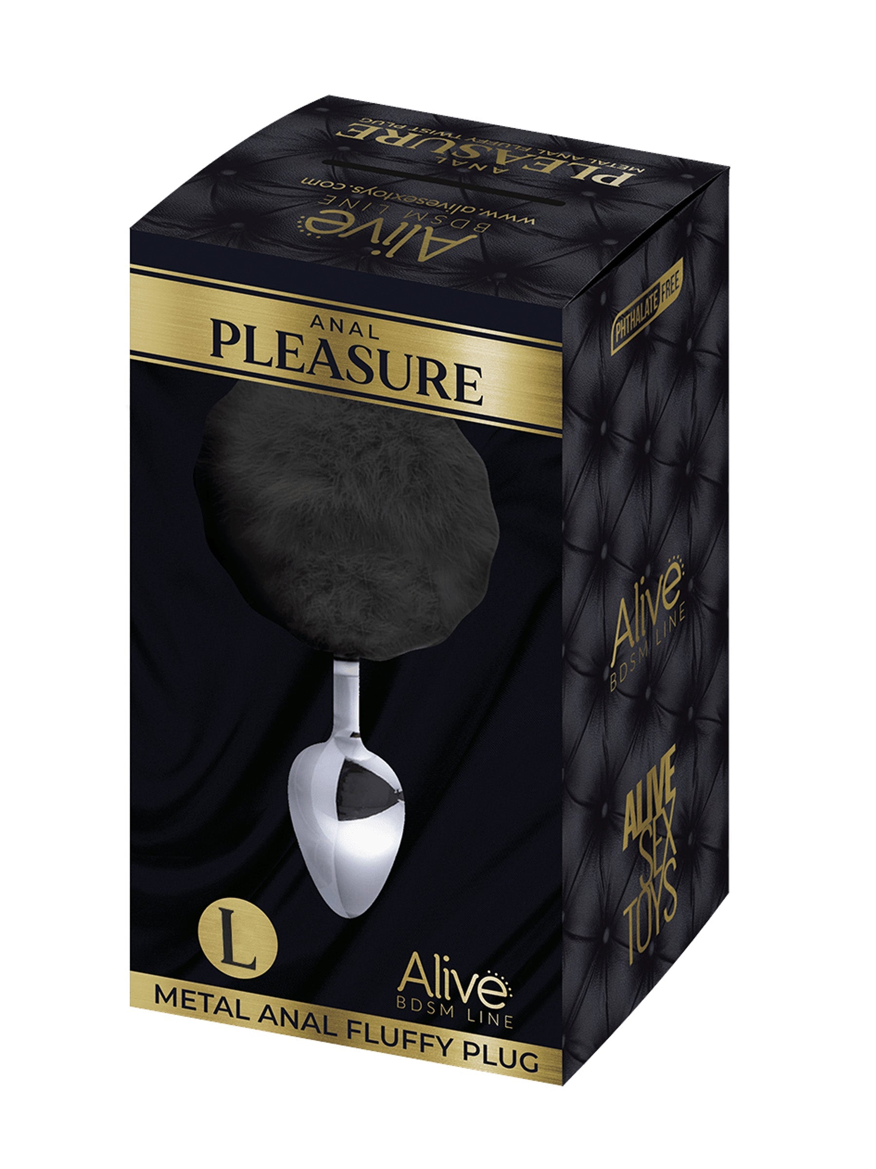Adrien Lastic Alive Metal Anal Fluffy Plug - Large - Black