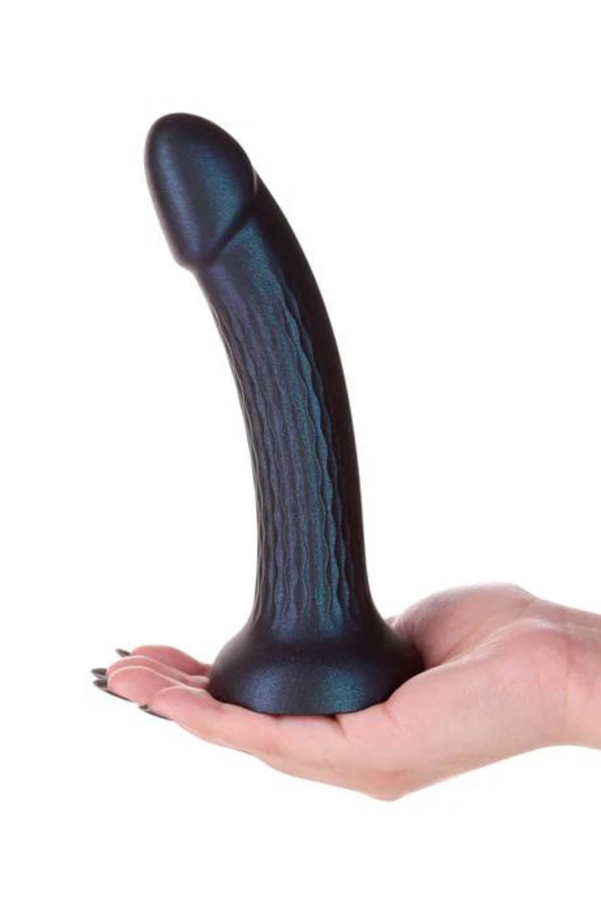 Bms Fantasy Siren Shimmer Suction Dildo - Blue