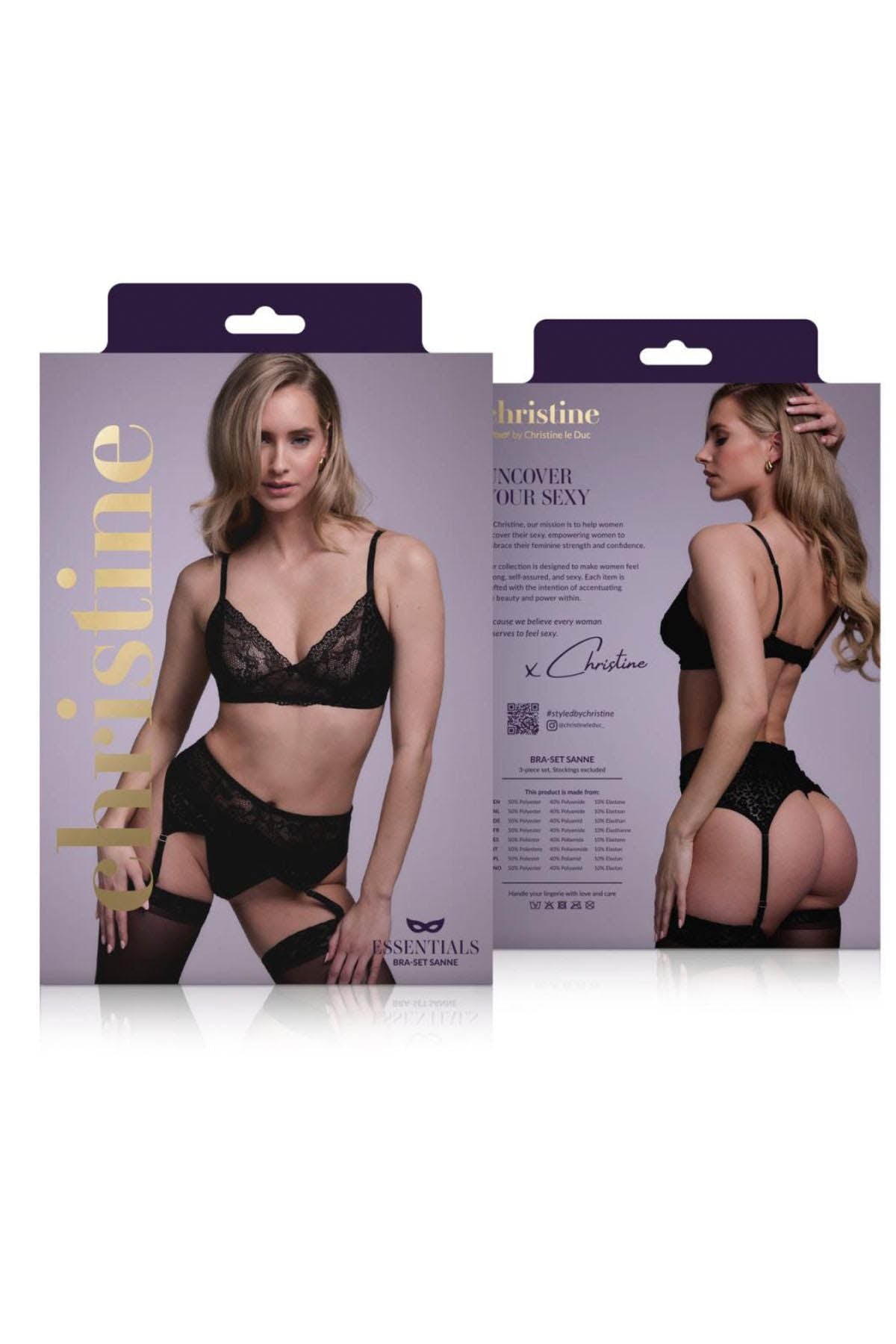 Cld Sanne Animal 3Pc Lingerie Set