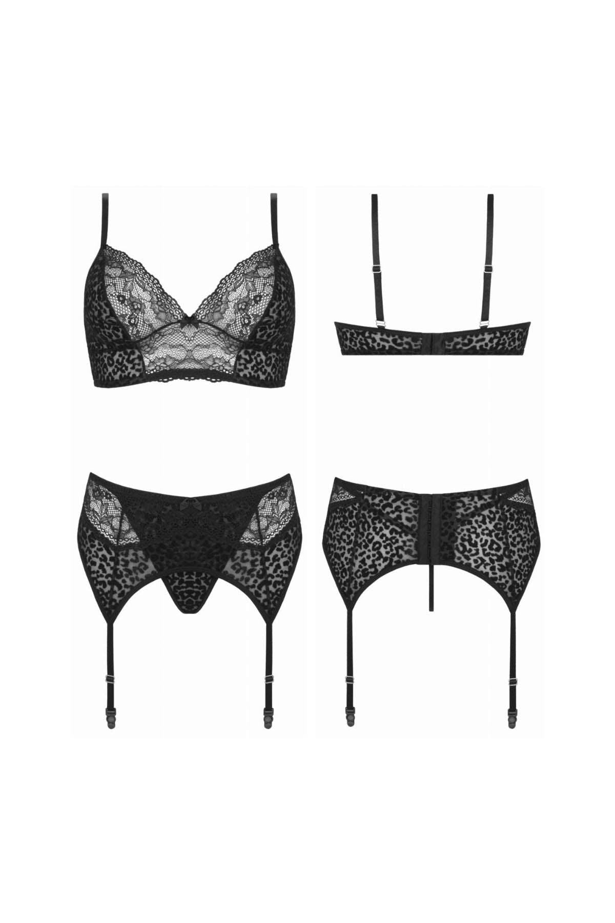 Cld Sanne Animal 3Pc Lingerie Set