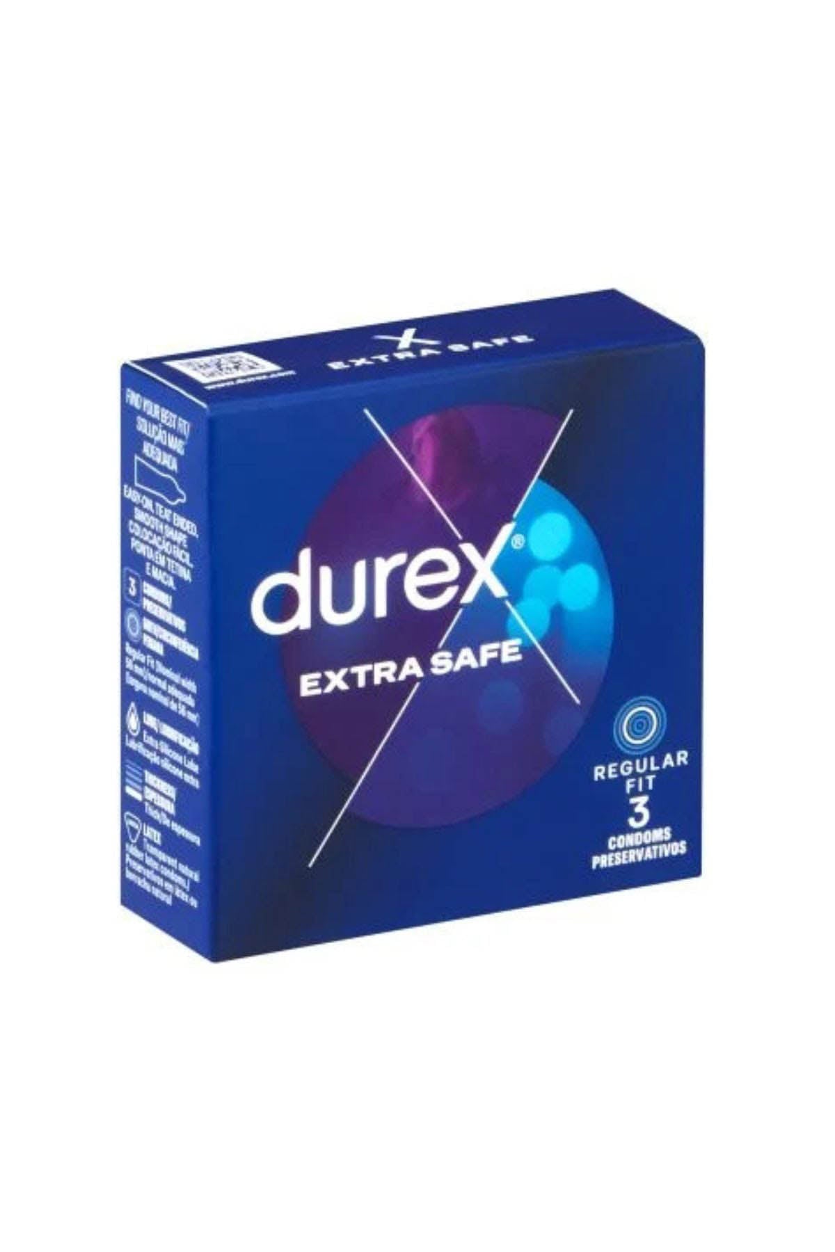 Durex Extra Safe condoms 3 pack thicker latex with extra lubrication