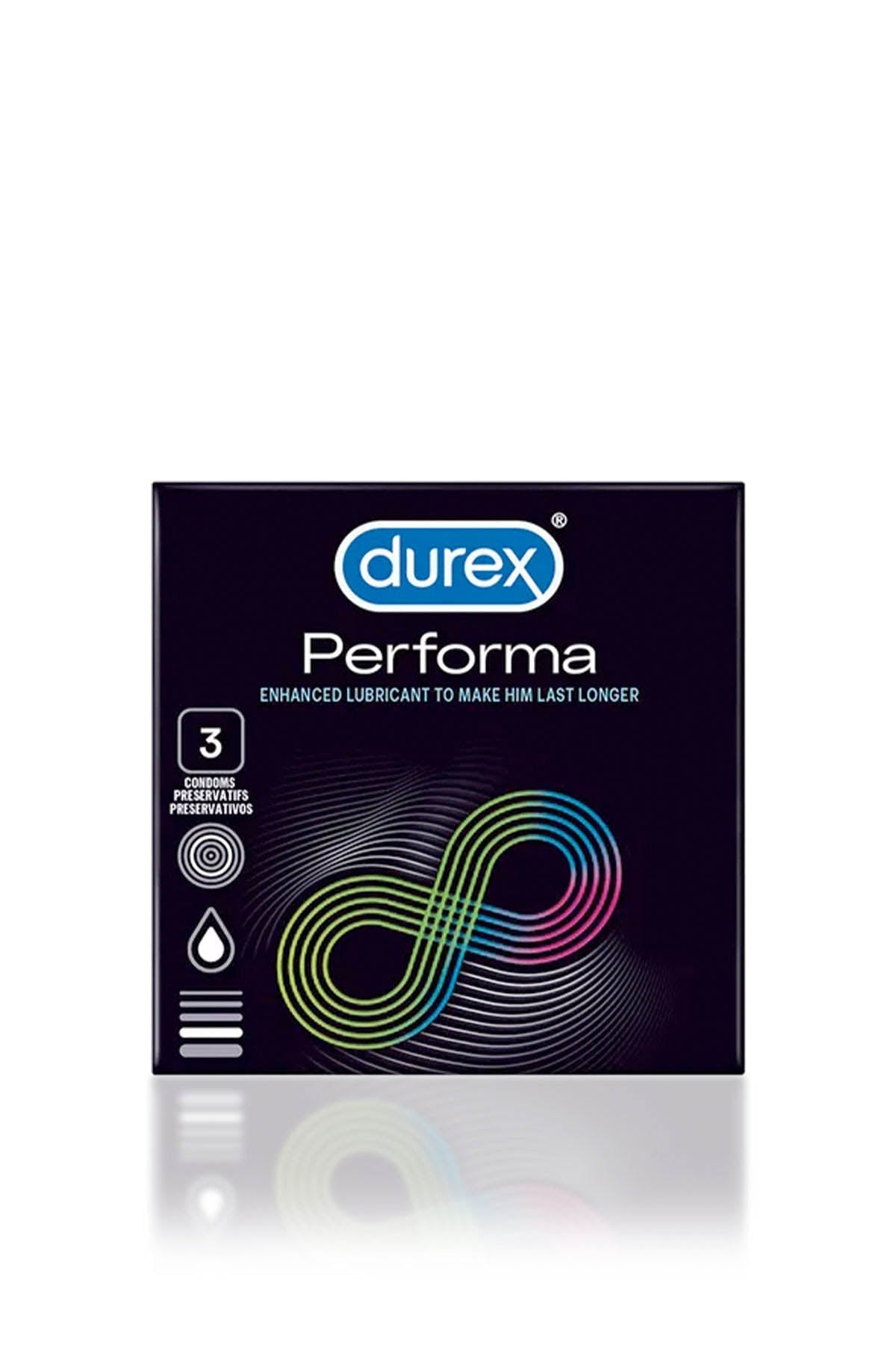 Durex Performa condoms 3 pack delay lubricant for longer lasting sex