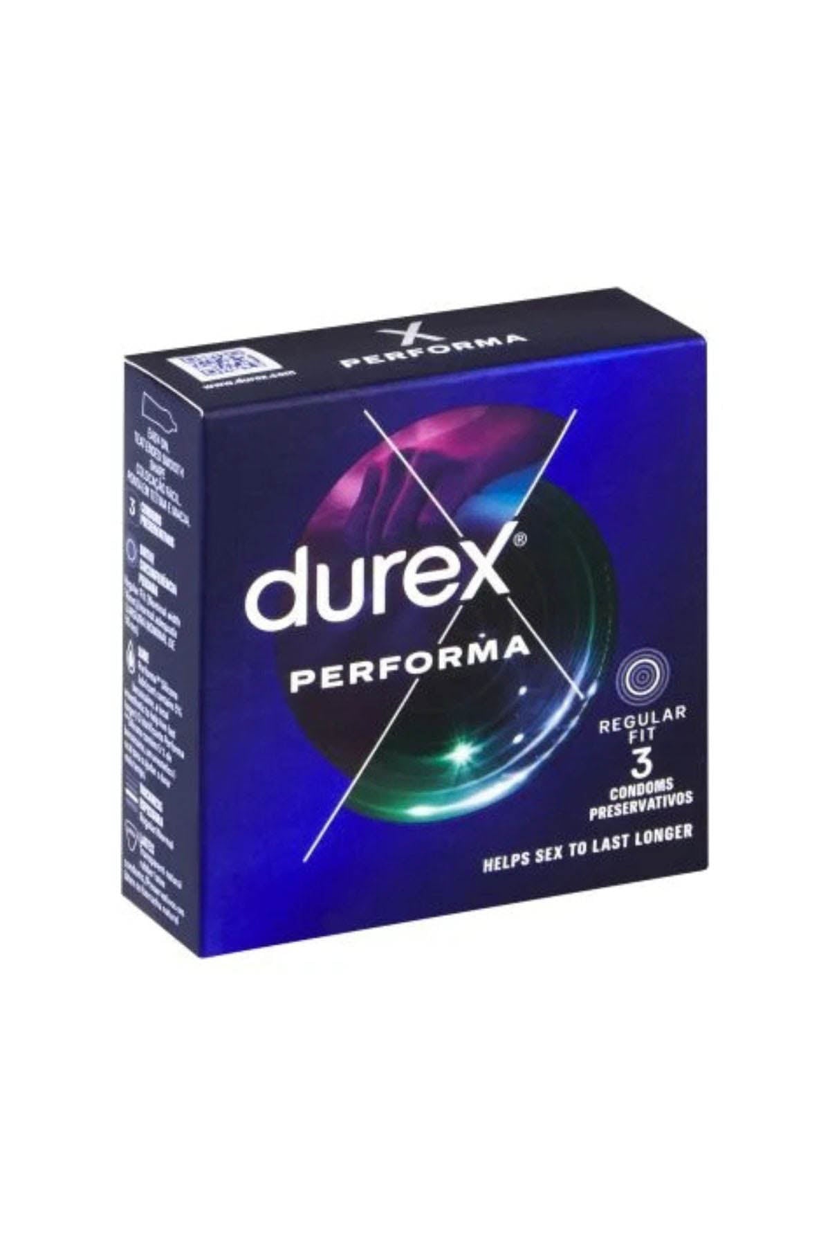 Durex Performa condoms 3 pack delay lubricant for longer lasting sex