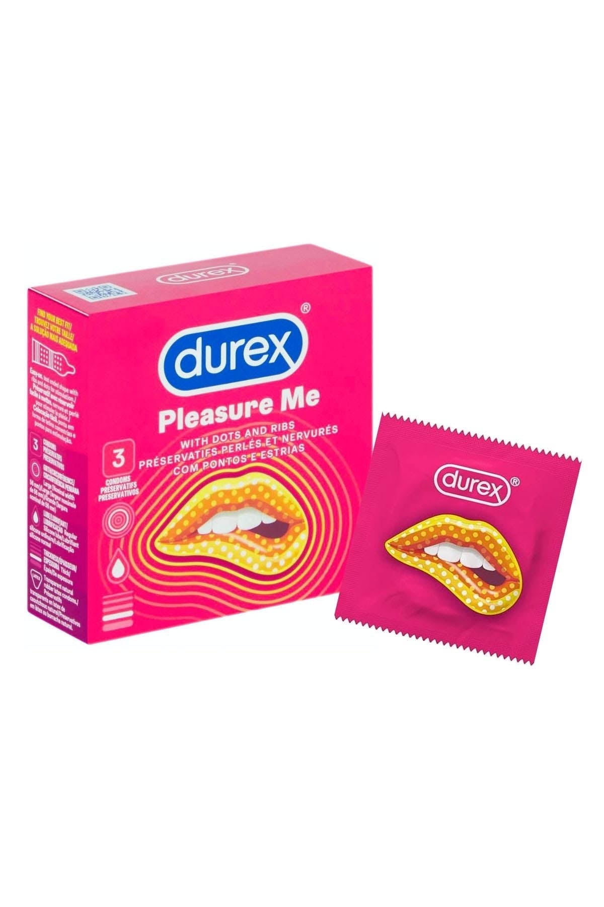 Durex Pleasure Me condoms 3 pack ribbed and dotted for extra stimulation