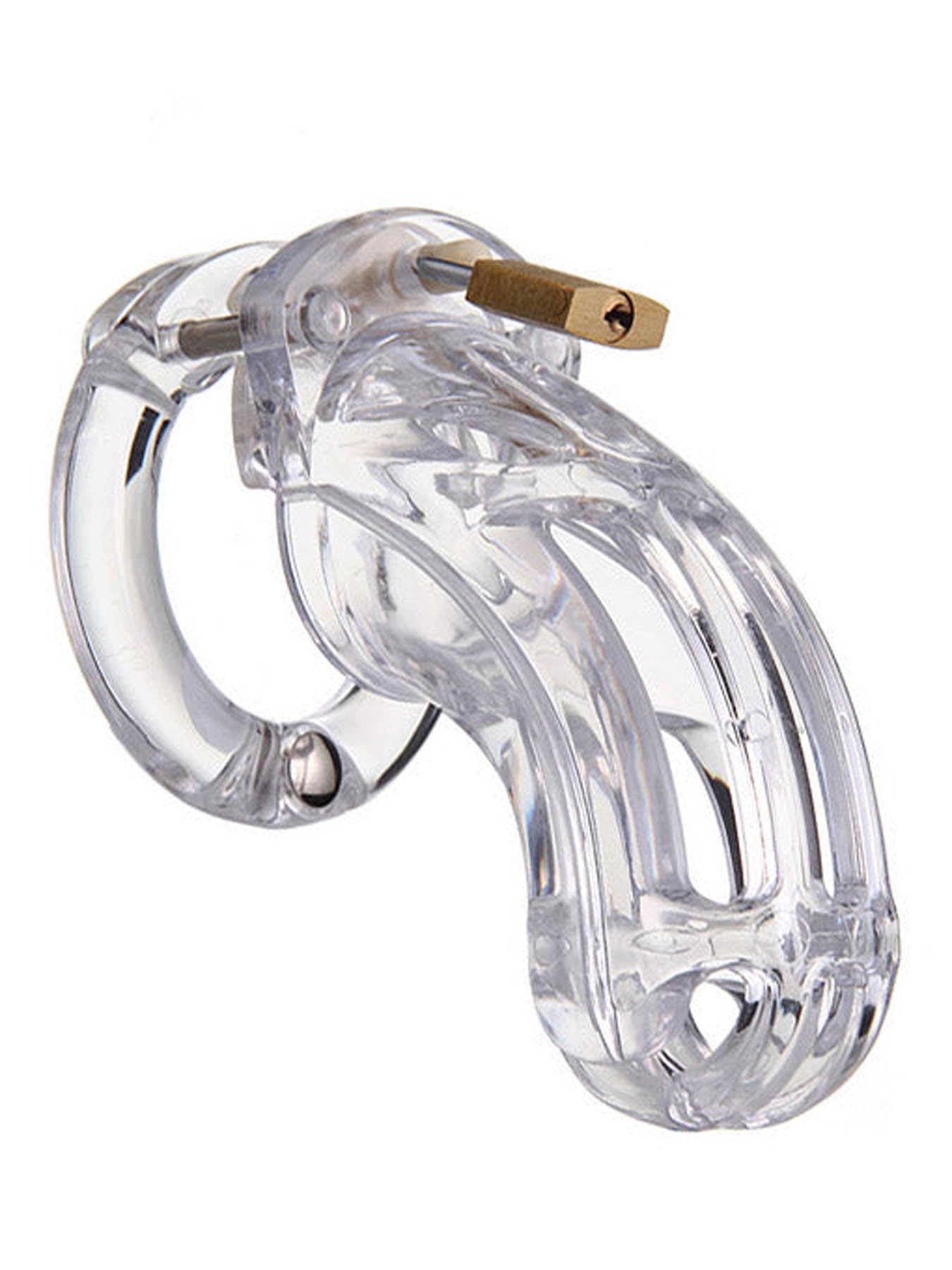 The Curve clear male chastity cage for total control in the bedroom