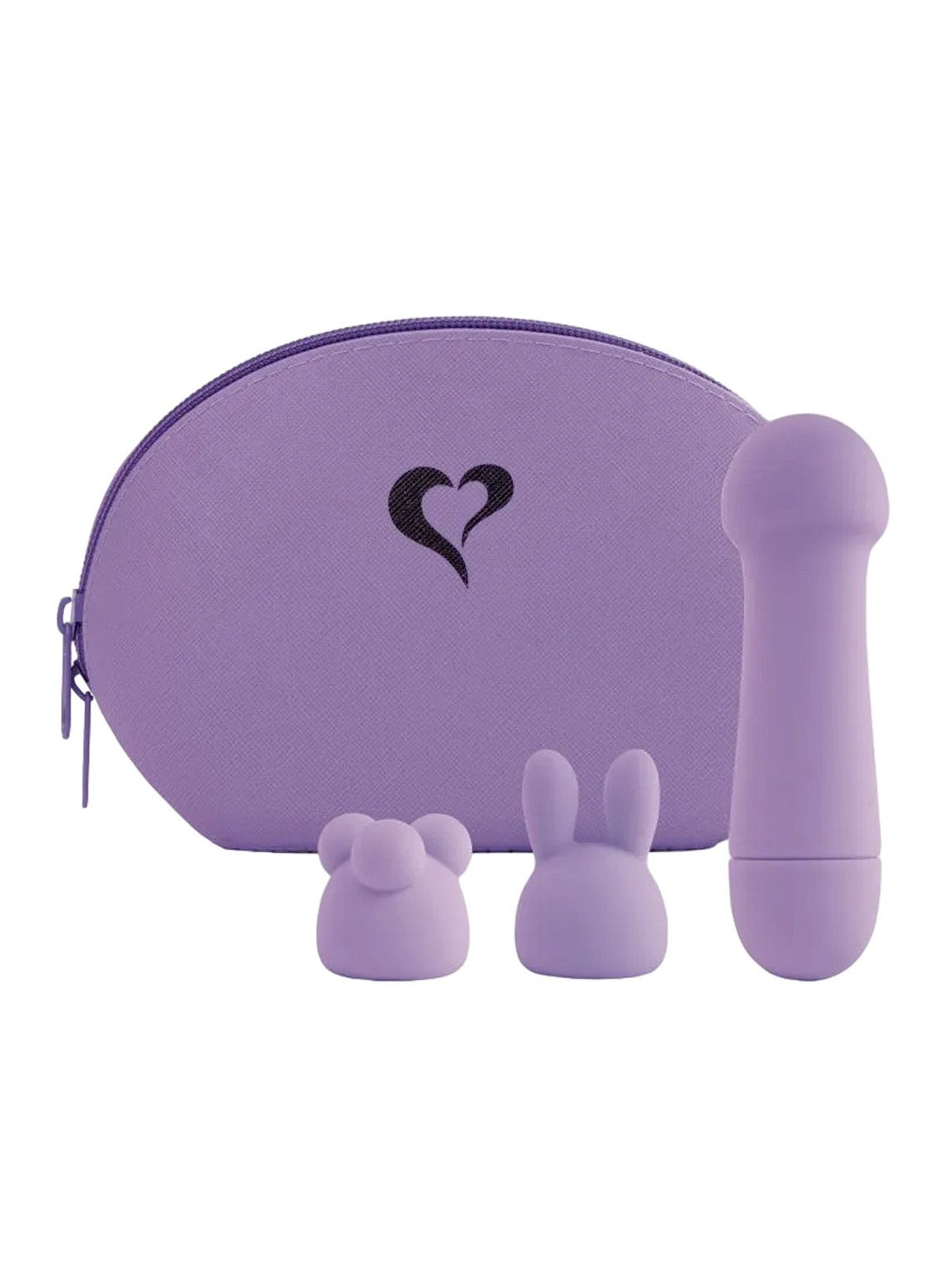 feelztoys mister bunny vibrator purple with attachment heads & case
