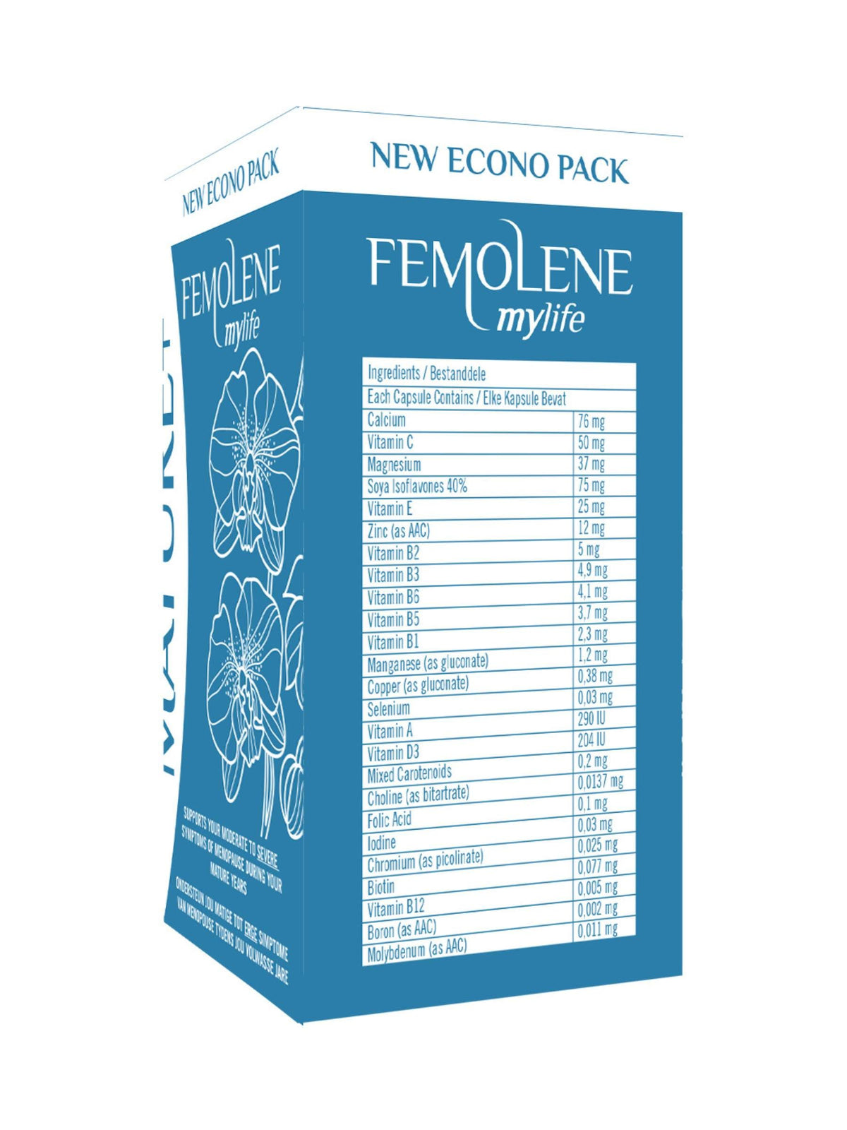 Femolene MyLife Mature Plus - Higher-Strength Isoflavone Menopause Support - 56 Capsules