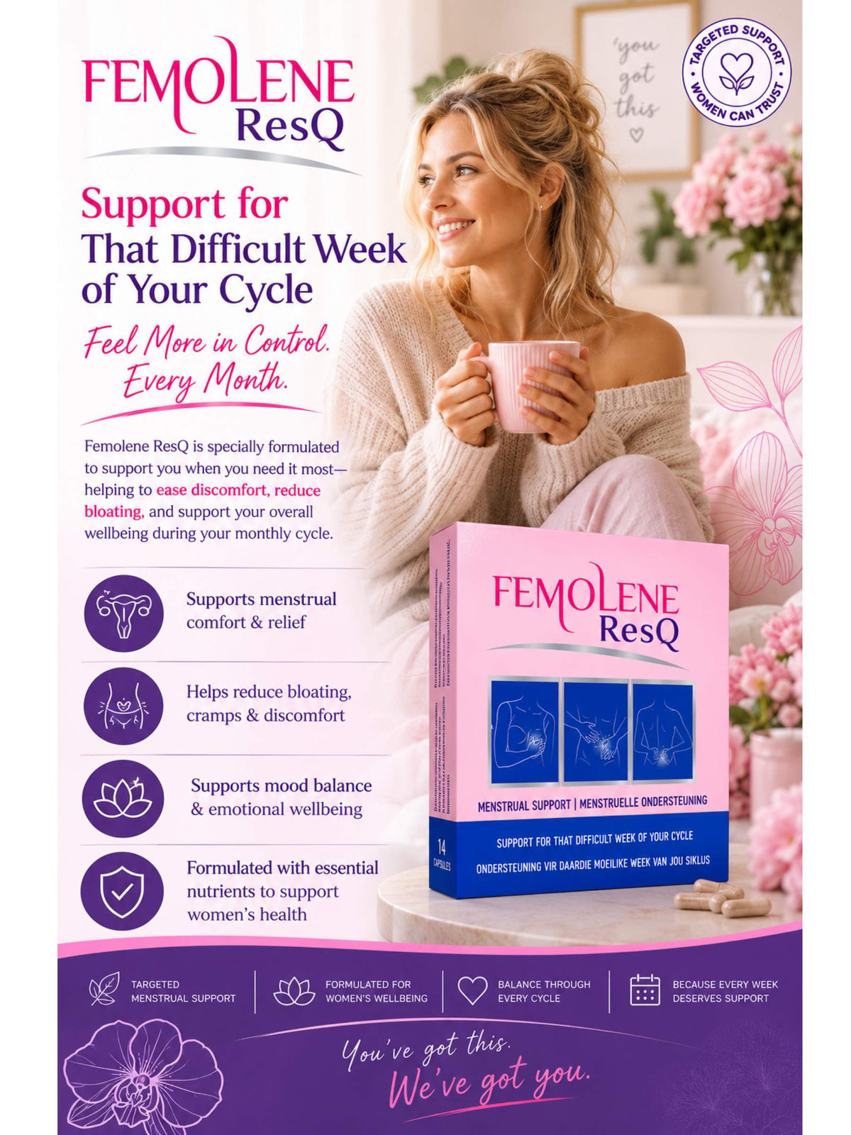 Femolene ResQ - Pms & Menstrual Discomfort Support - 14 Capsules