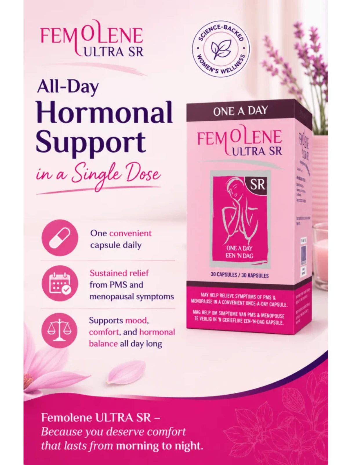 Femolene Ultra SR - Once-Daily Slow-Release Pms & Menopause Support - 30 Capsules