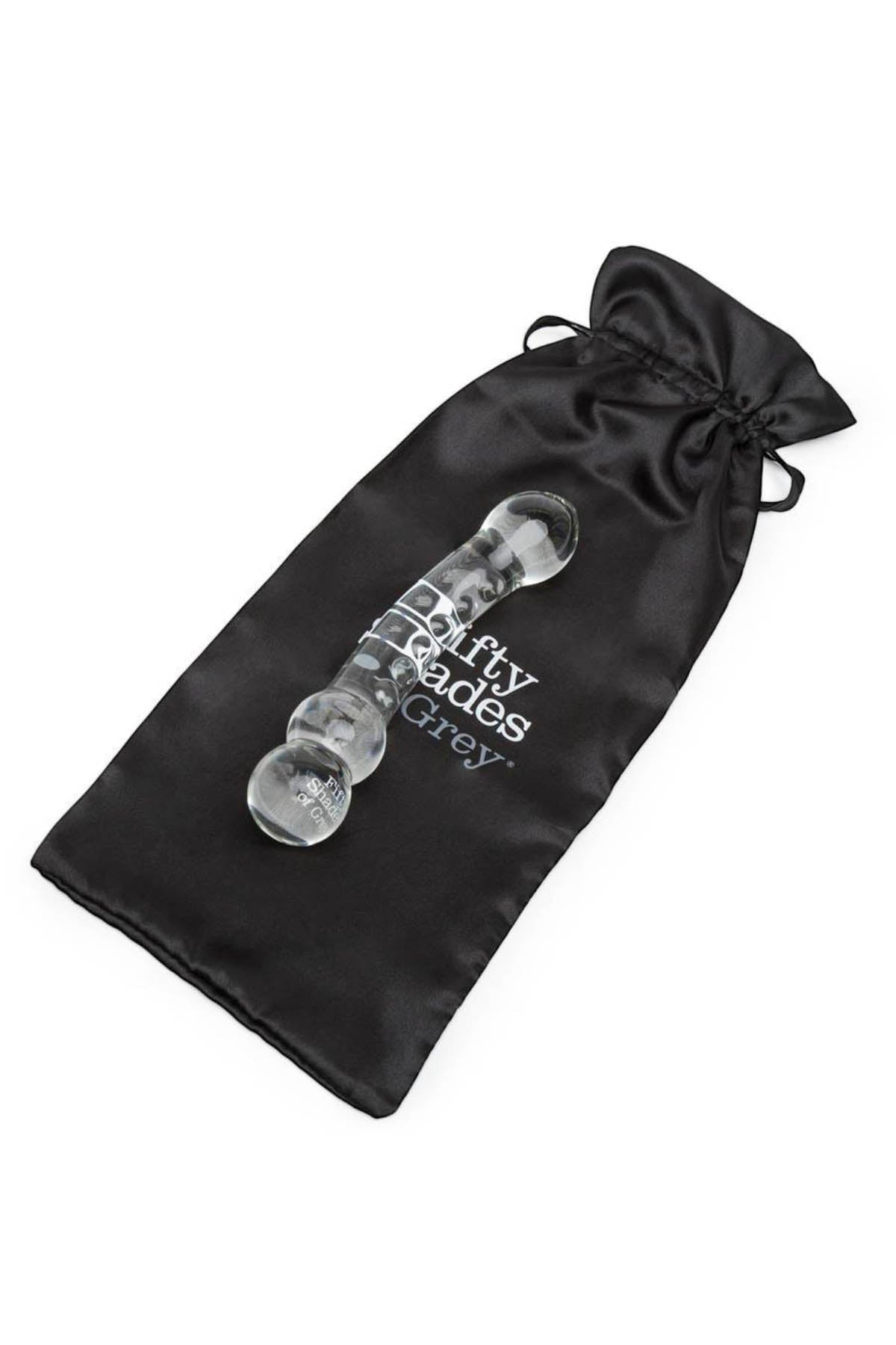 Fifty Shades Drive Me Crazy glass dildo for firm internal or external massage
