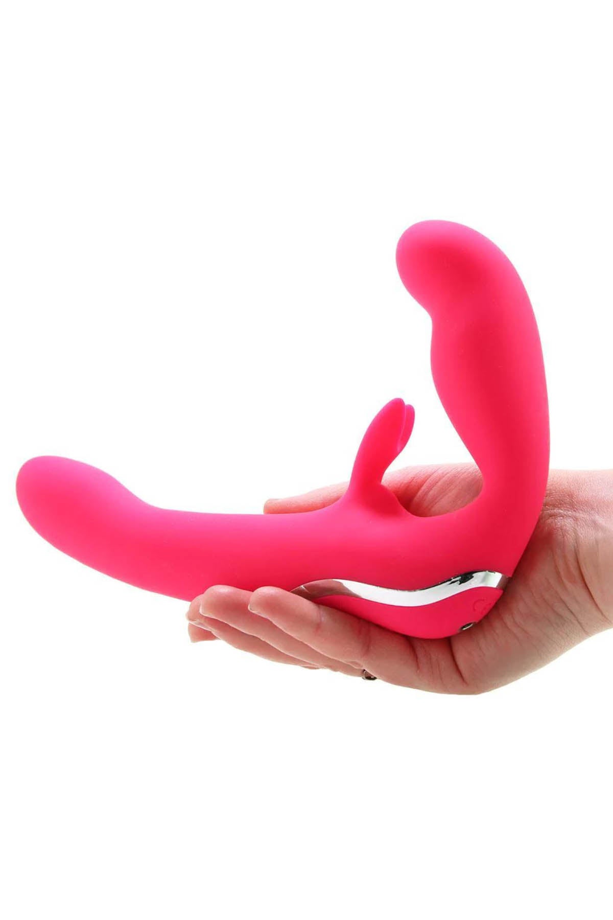 Happy Rabbit Vibrating Strapless Strap On - Pink