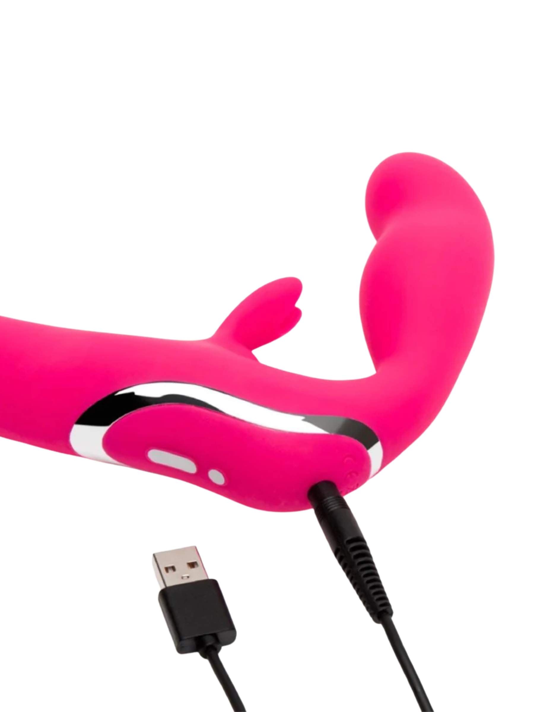 Happy Rabbit Vibrating Strapless Strap On - Pink