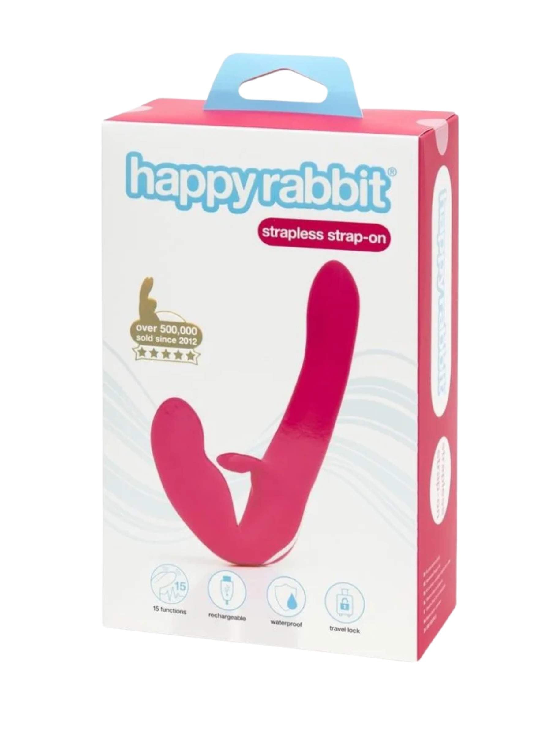 Happy Rabbit Vibrating Strapless Strap On - Pink