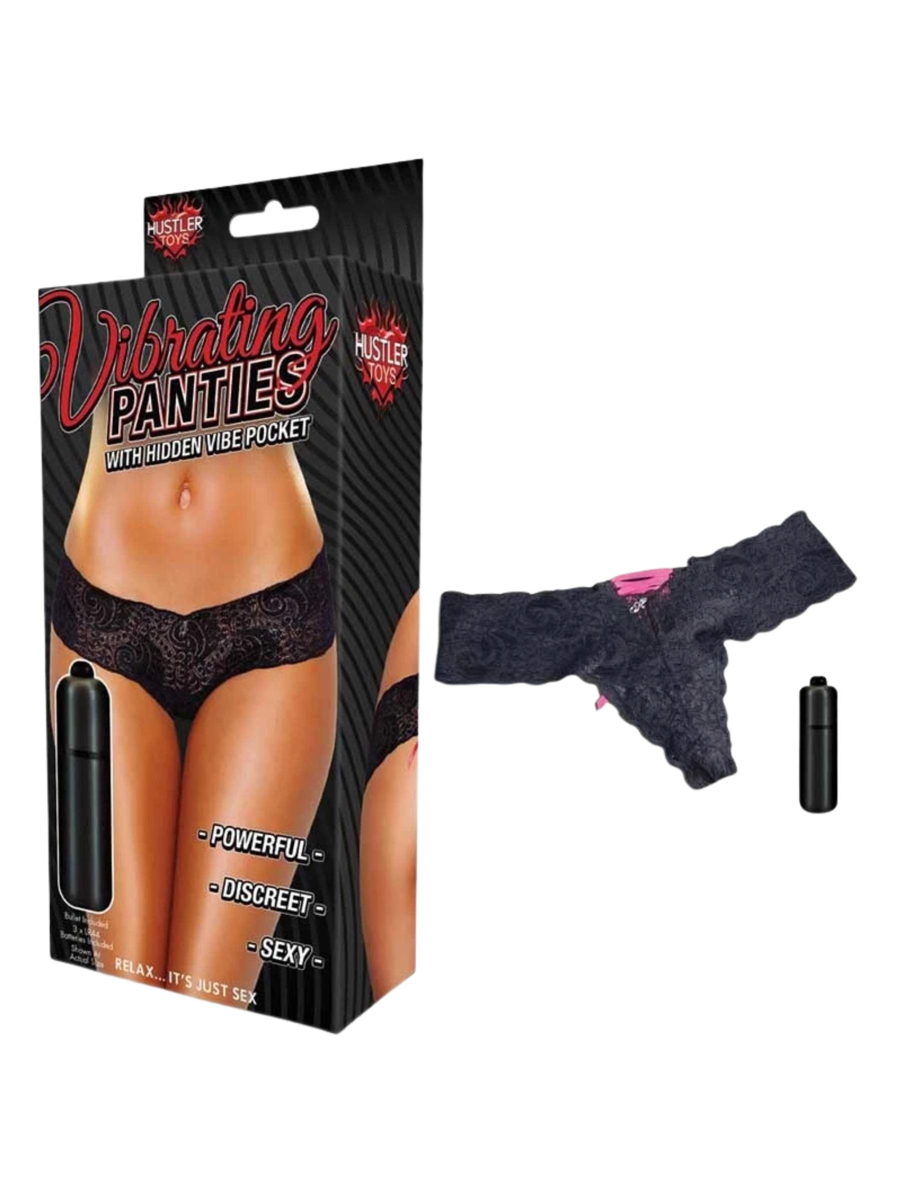 Hustler Vibrating Lace Panties With Bullet - Medium / Large