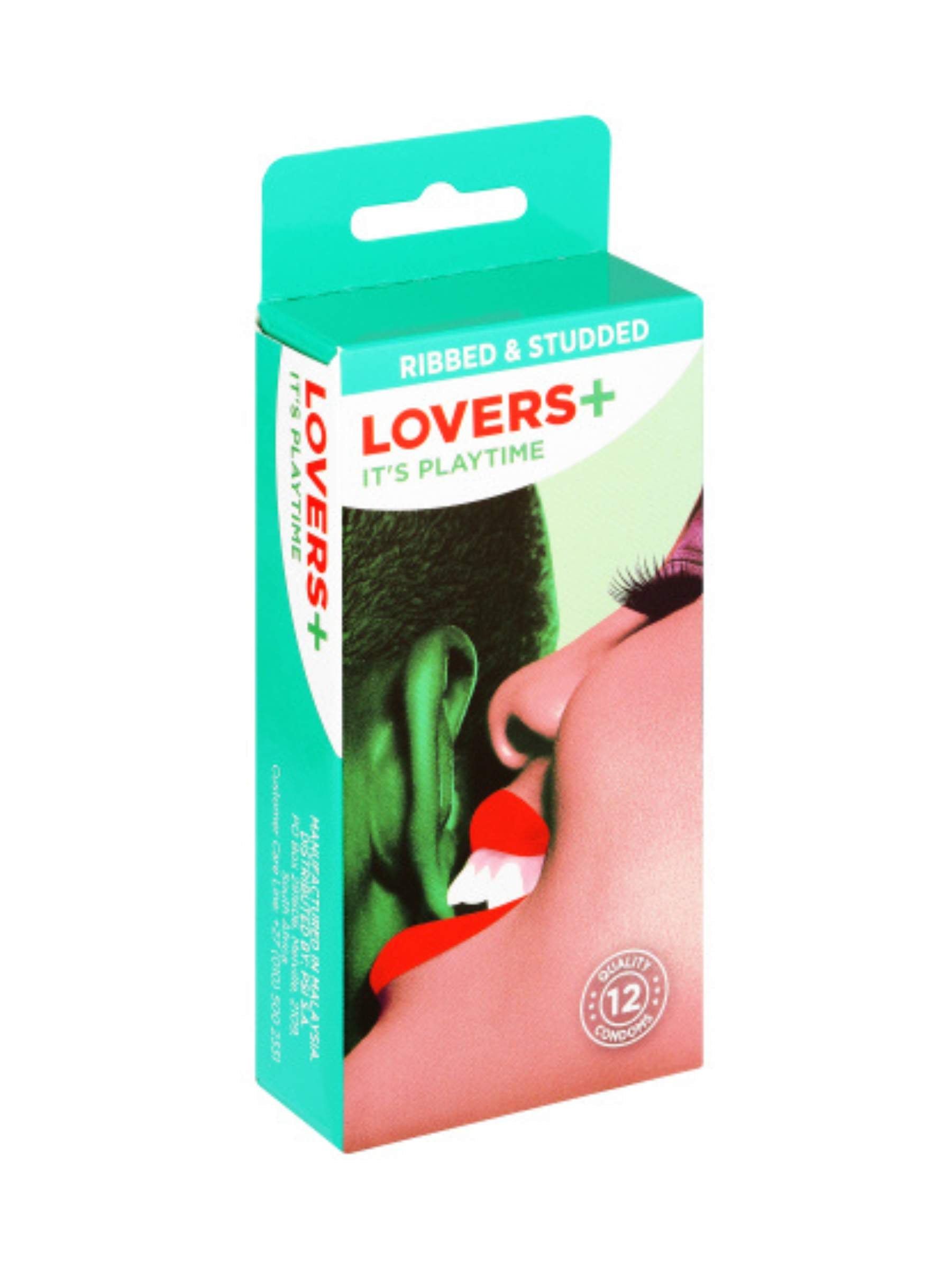 Lovers Plus Condoms Ribbed And Studded 12 Pack