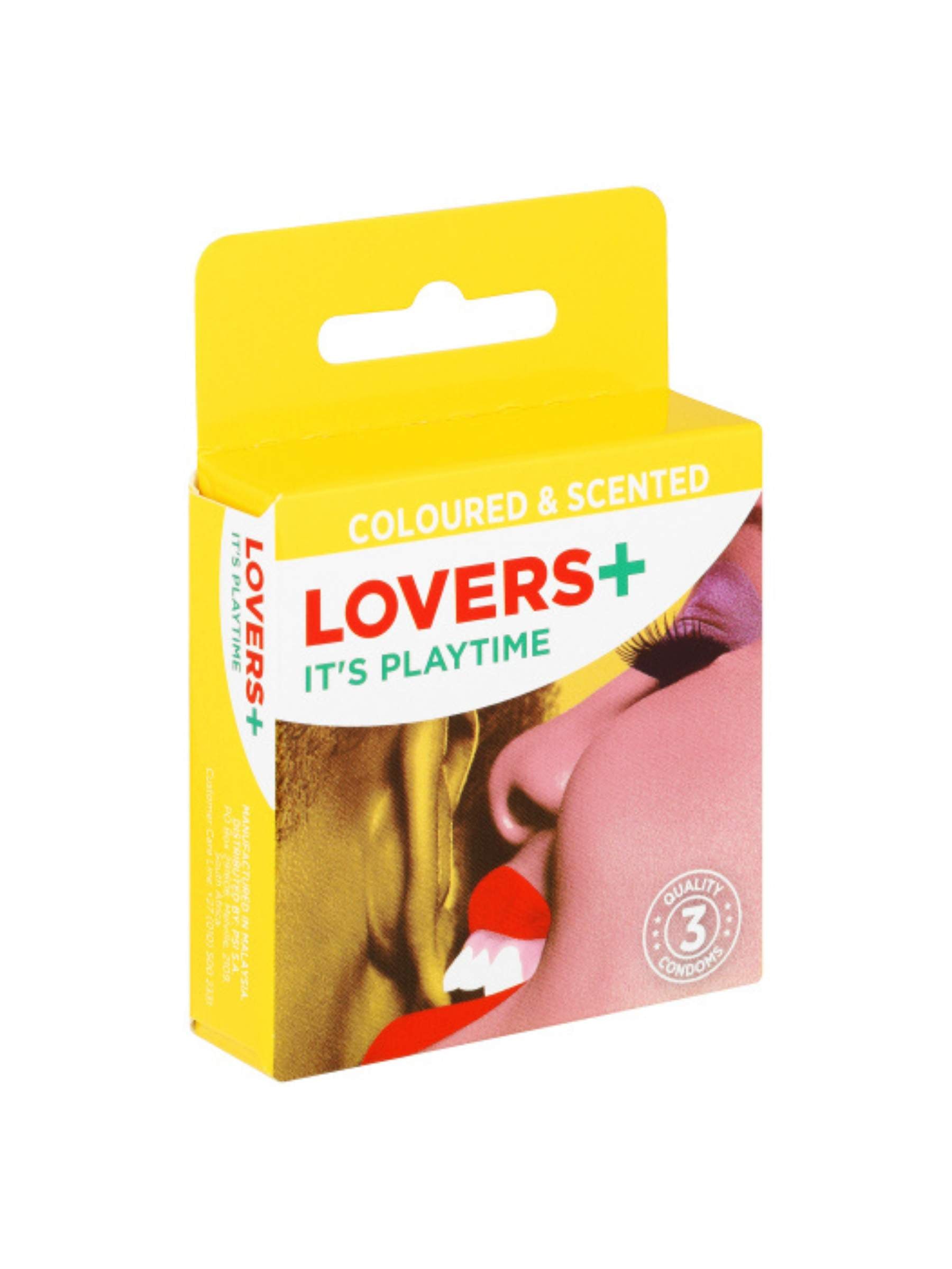 Lovers Plus Male Condoms - Coloured and Scented - 3 Pack