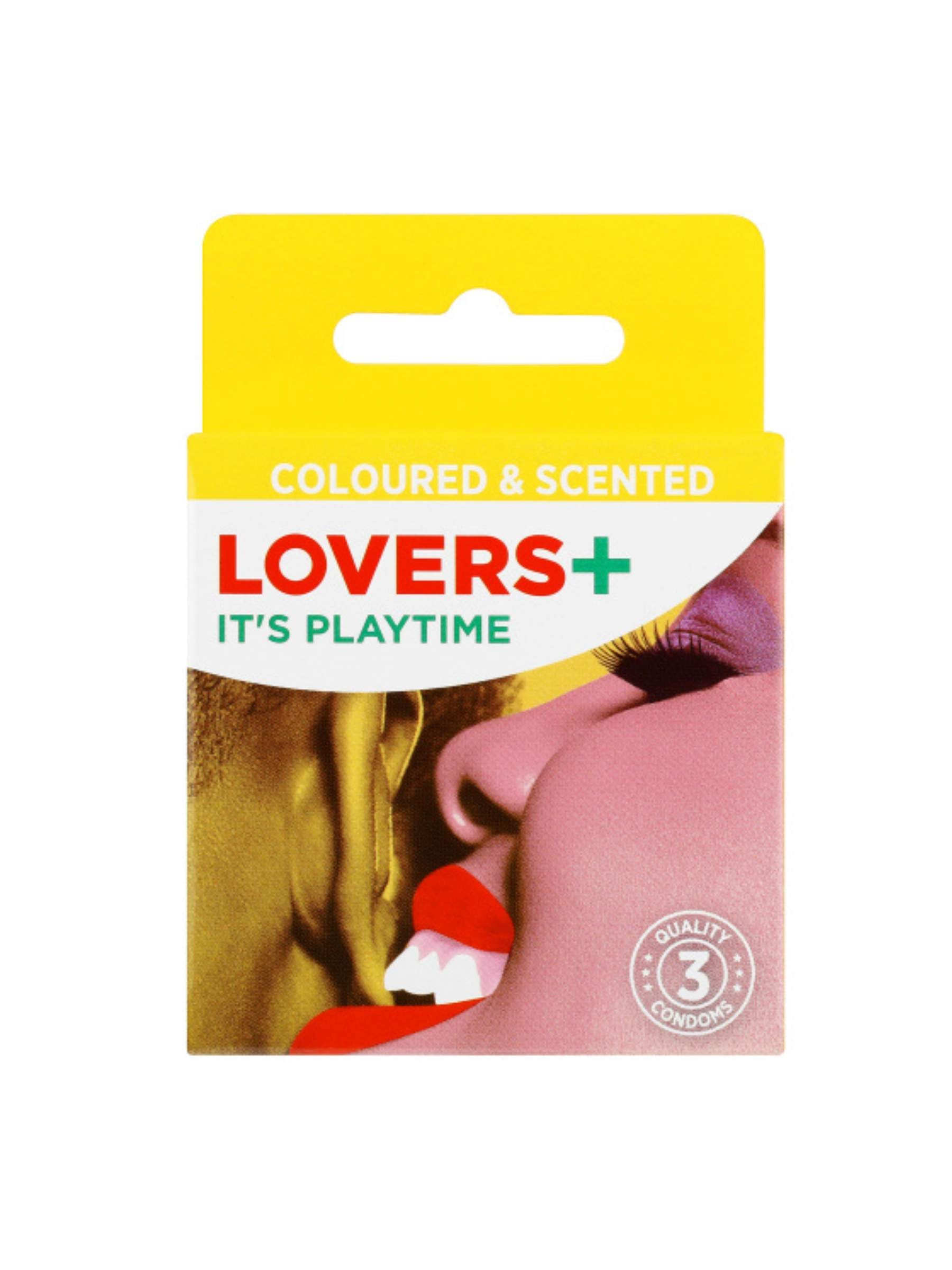 Lovers Plus Male Condoms - Coloured and Scented - 3 Pack