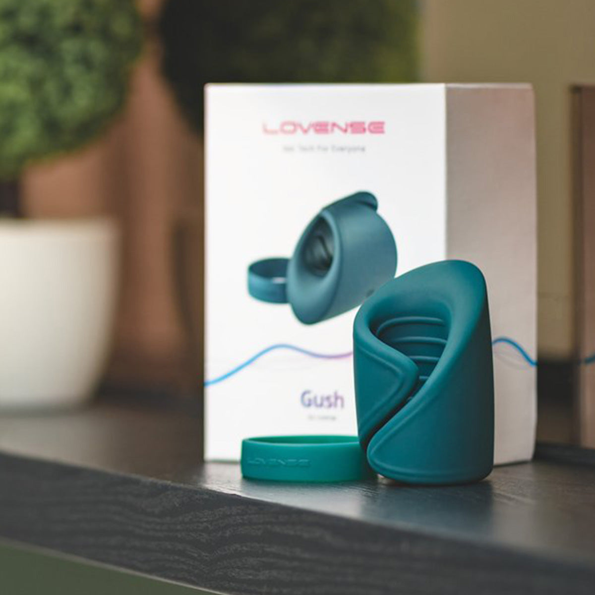 male masturbator sex toy on a bedroom shelf