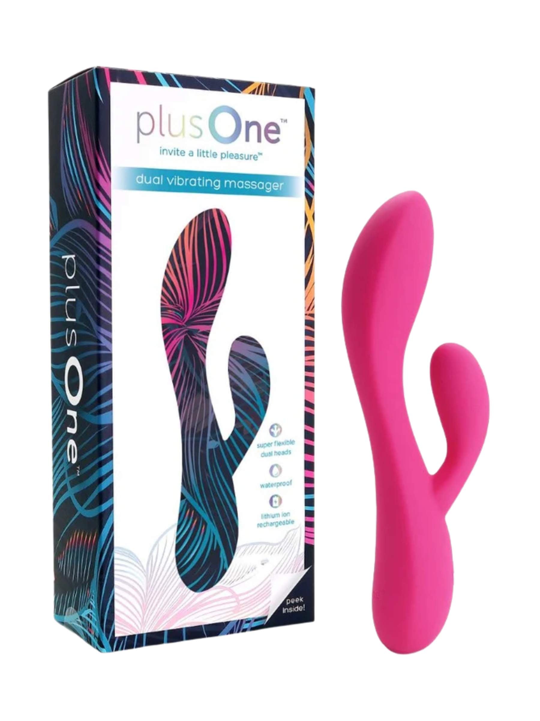 Plus One - Dual Vibrating Massager - Pink Rabbit Vibrator