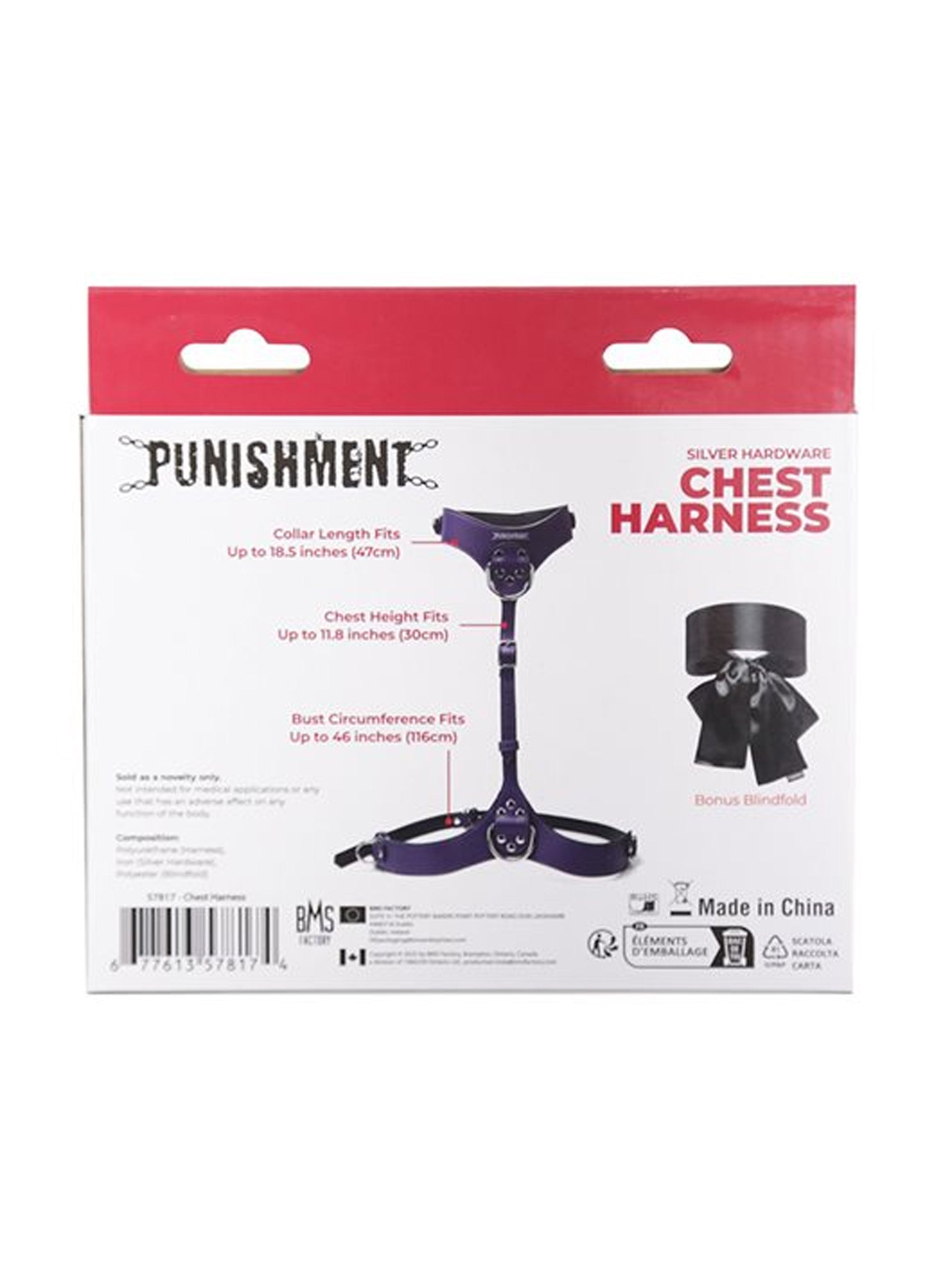 Punishment Chest Harness - Bondage Wear Purple