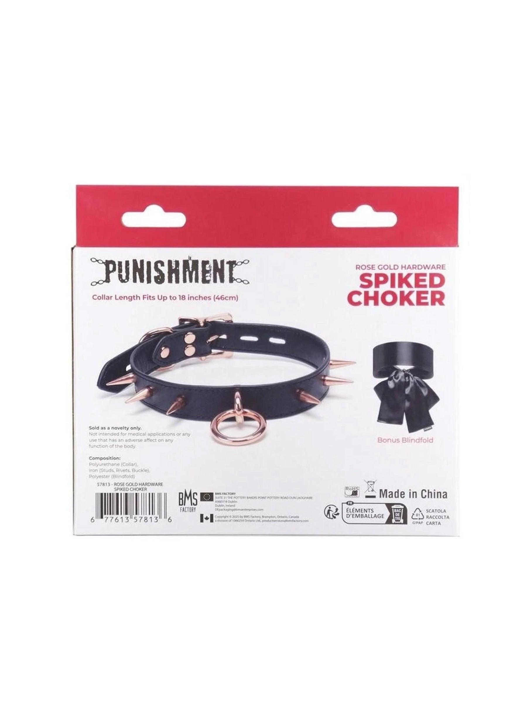 Punishment Spiked Choker - Rose Gold