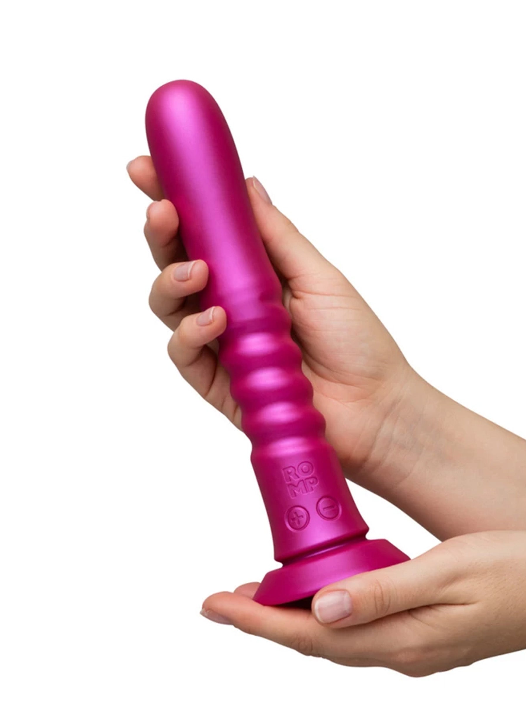 Romp Jiggle - Thrusting & Vibrating Suction Cup Dildo - Pink