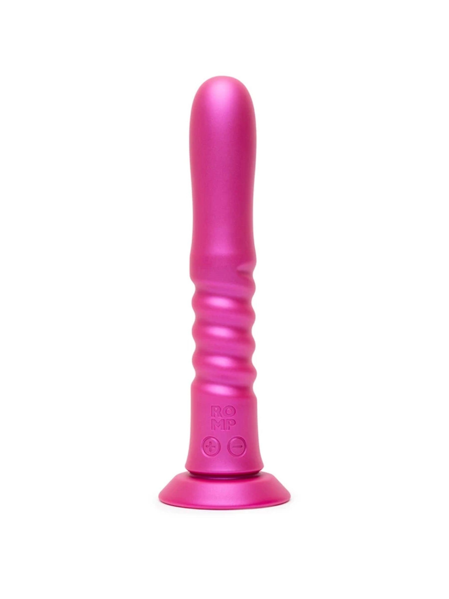 Romp Jiggle - Thrusting & Vibrating Suction Cup Dildo - Pink