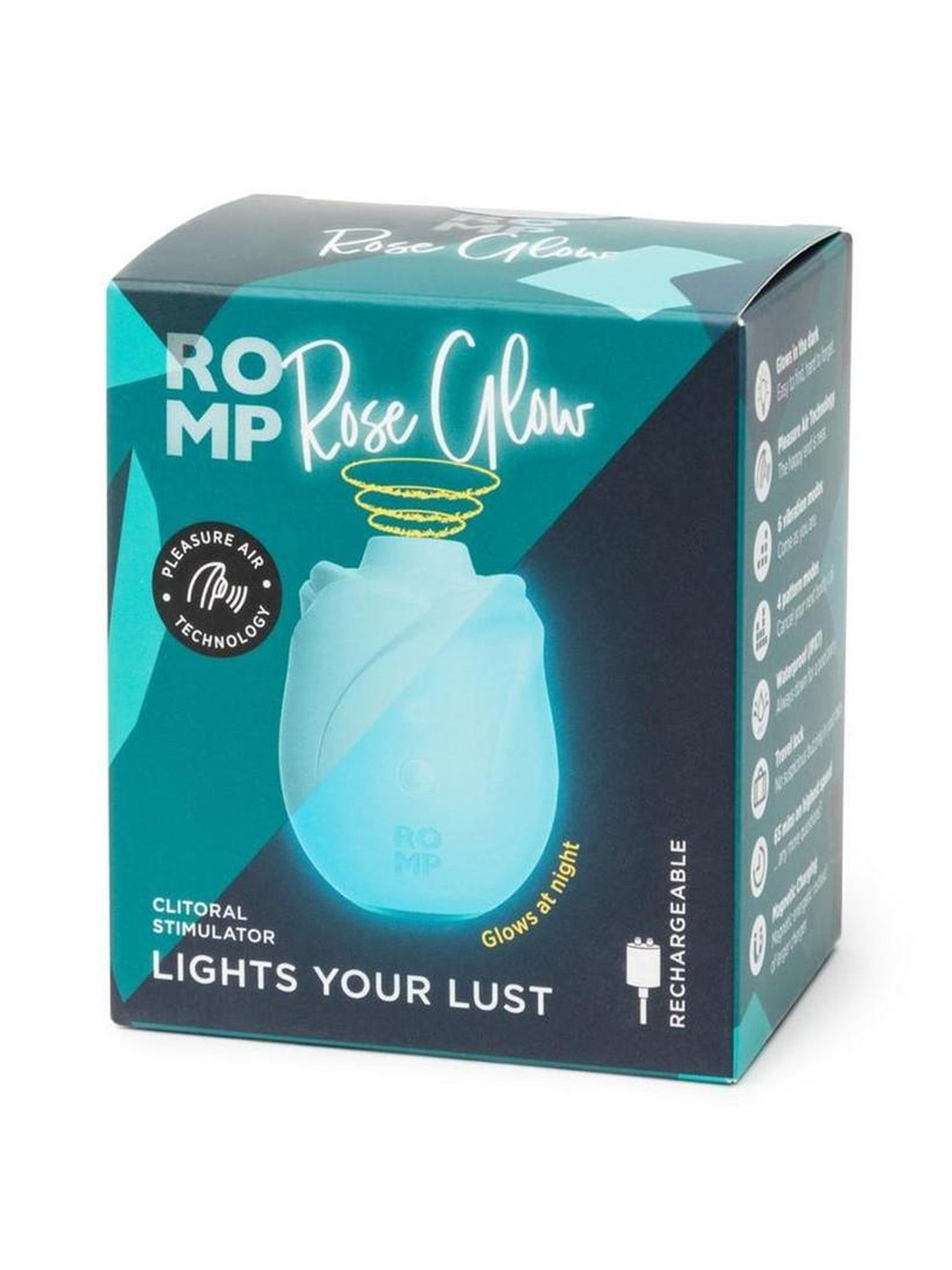 Romp Rose Air Clitoral Stimulator - Glow-in-the-Dark