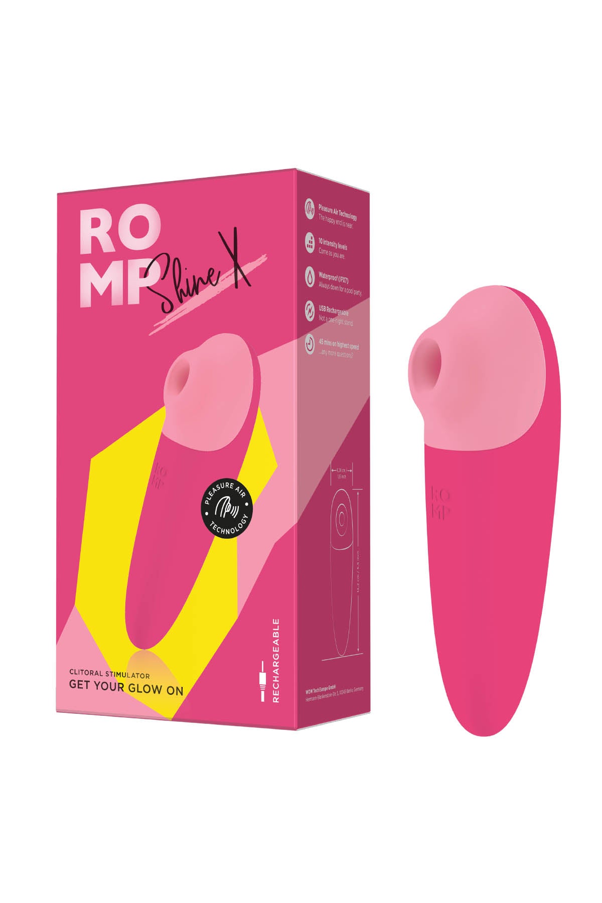 Romp Shine X Air Pulse Clitoral Stimulator - Pink