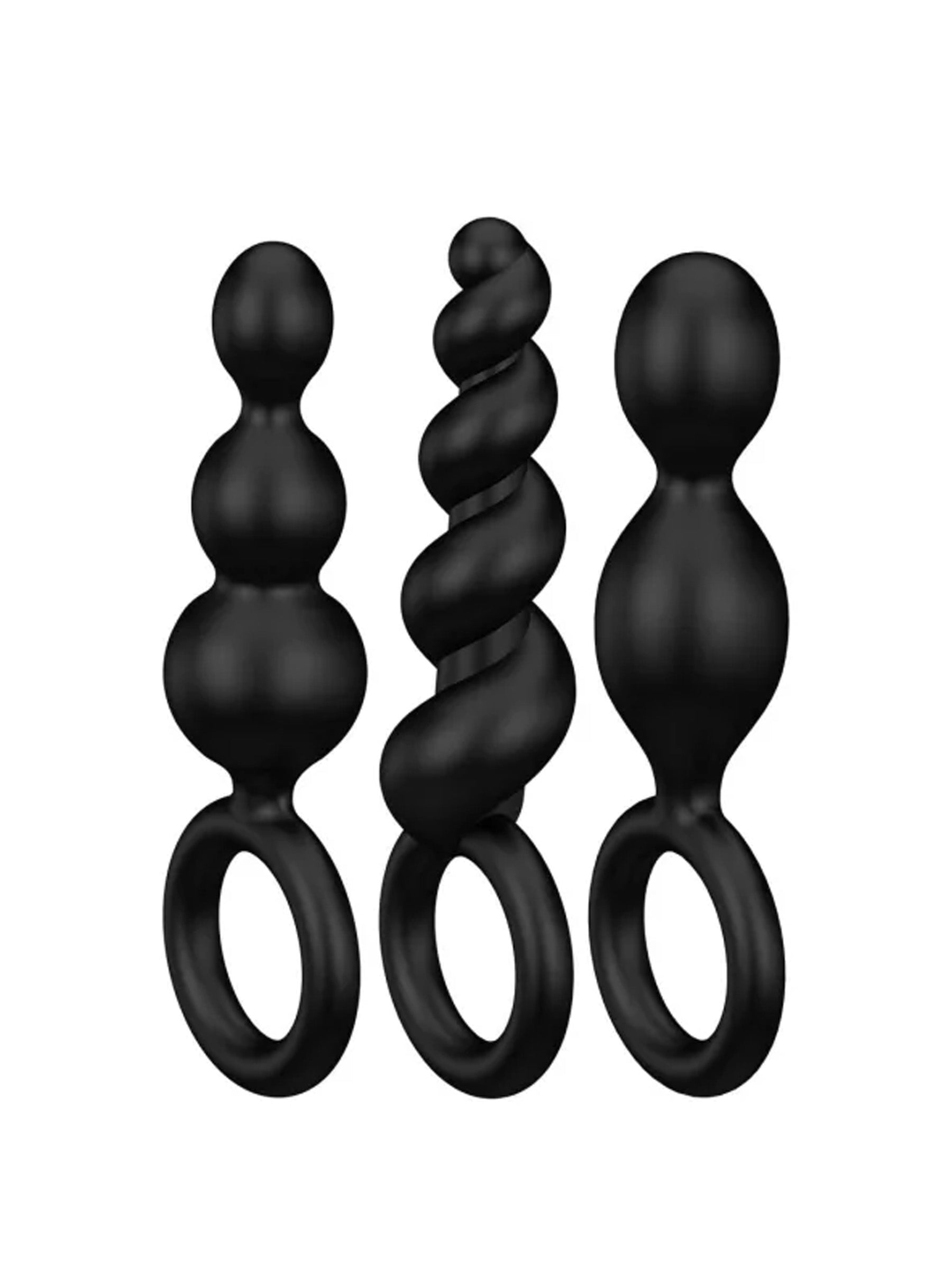 Satisfyer Booty Call - Silicone Beginner Butt Plug Set - Black
