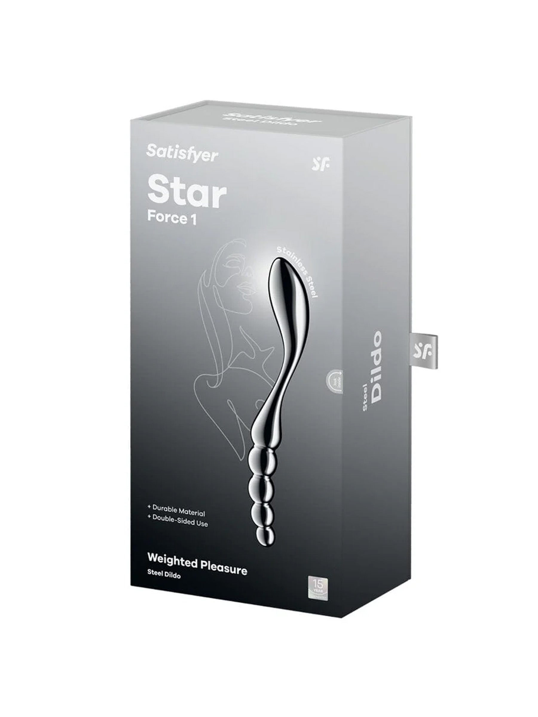 Star Force 1 Textured Stainless Steel Dual-Sided Dildo