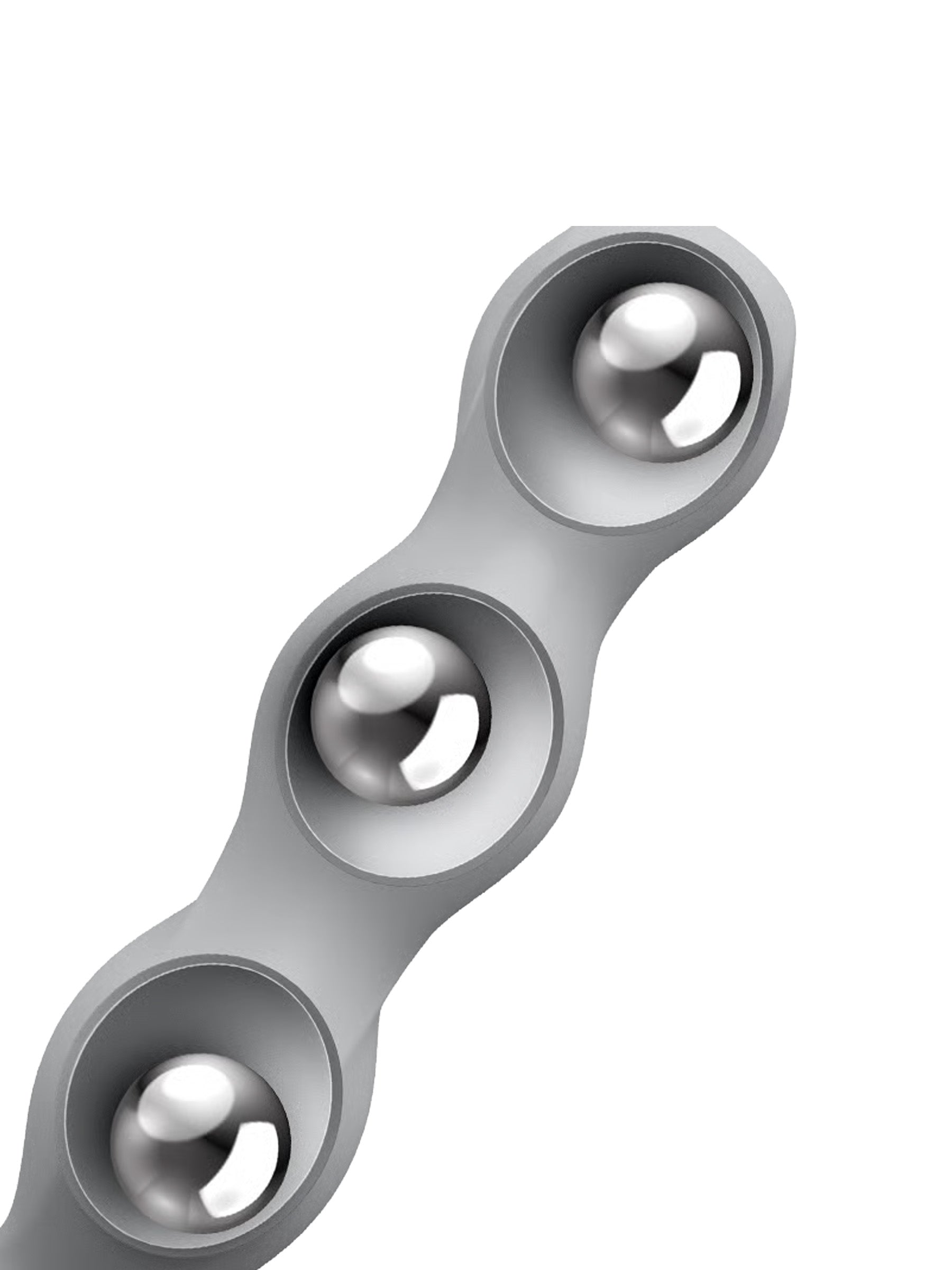 Satisfyer Triple Ball R Weighted Suction Cup Dildo Light Grey