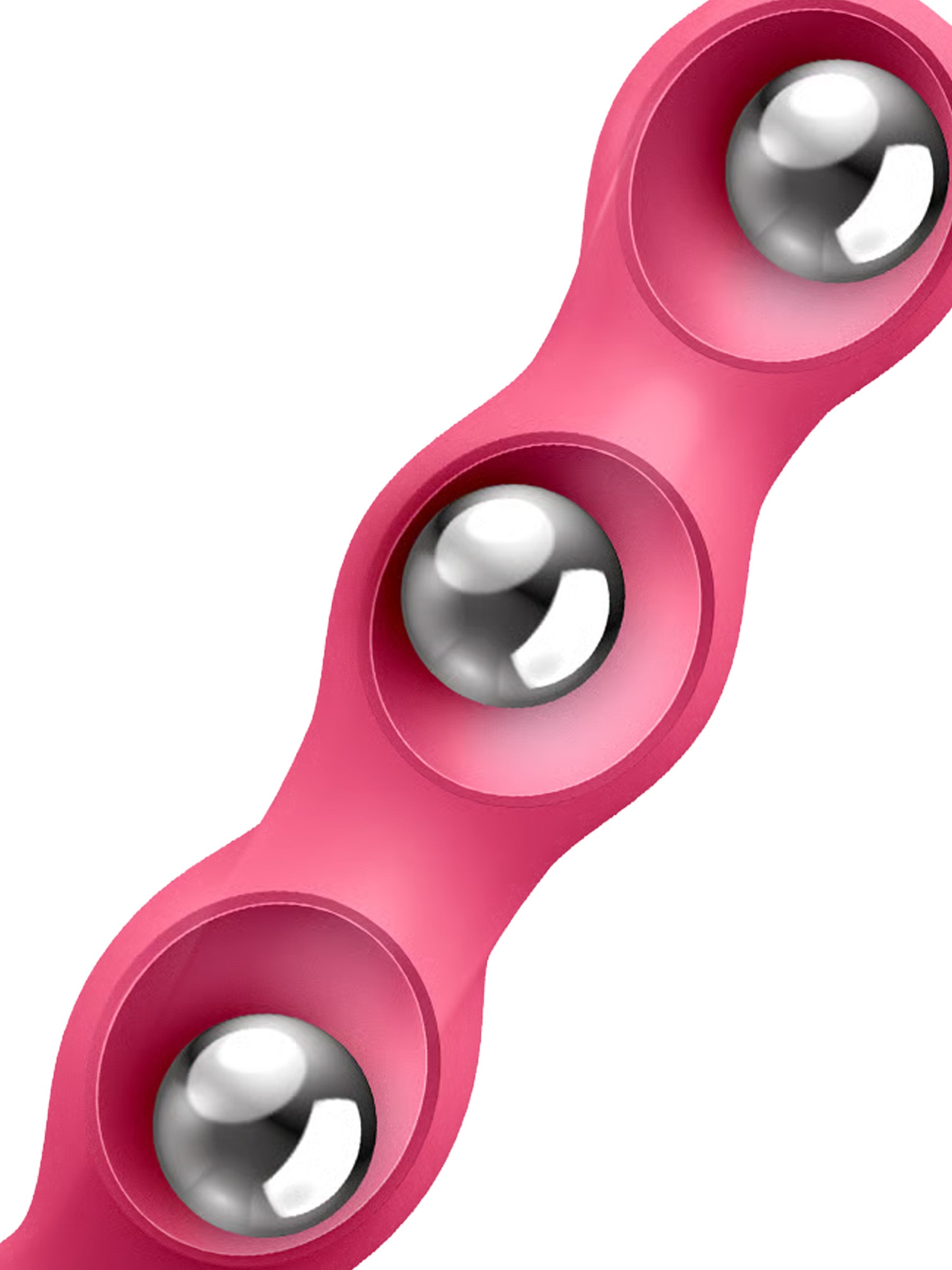 Satisfyer Triple Ball R Weighted Suction Cup Dildo Light Red