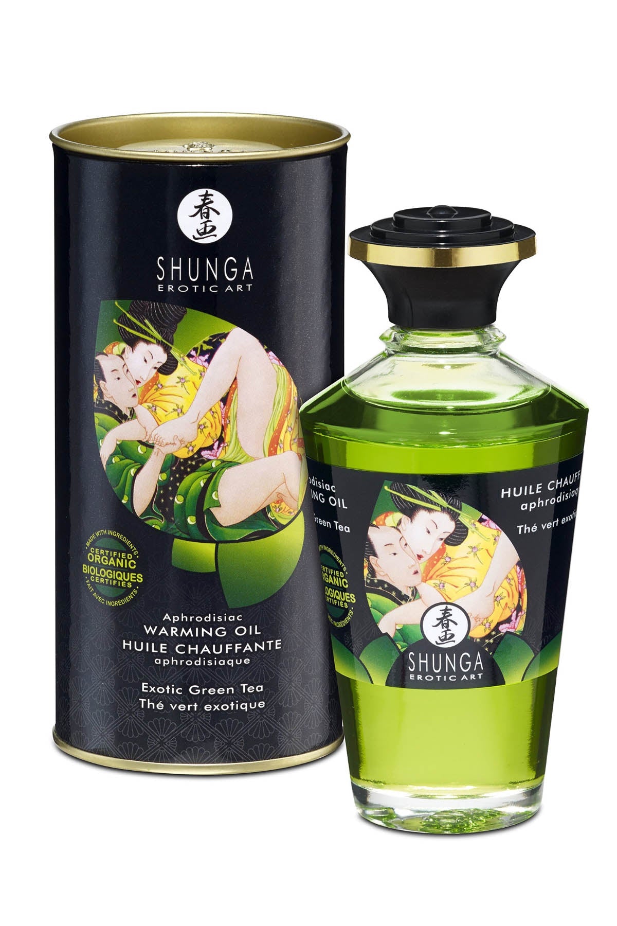 Shunga aphrodisiac warming massage oil for sensual touch without greasy residue