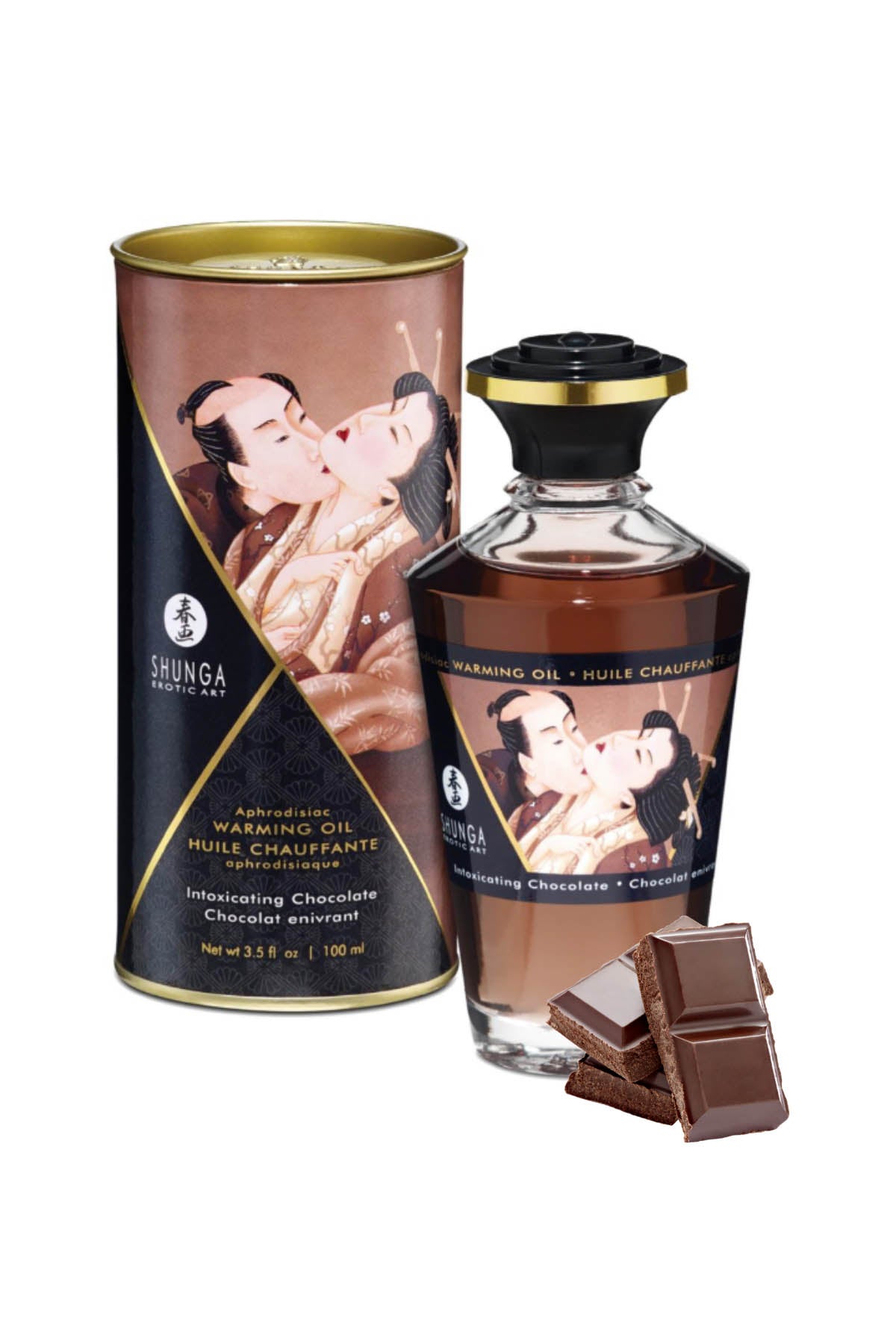 Shunga aphrodisiac warming massage oil for sensual touch without greasy residue