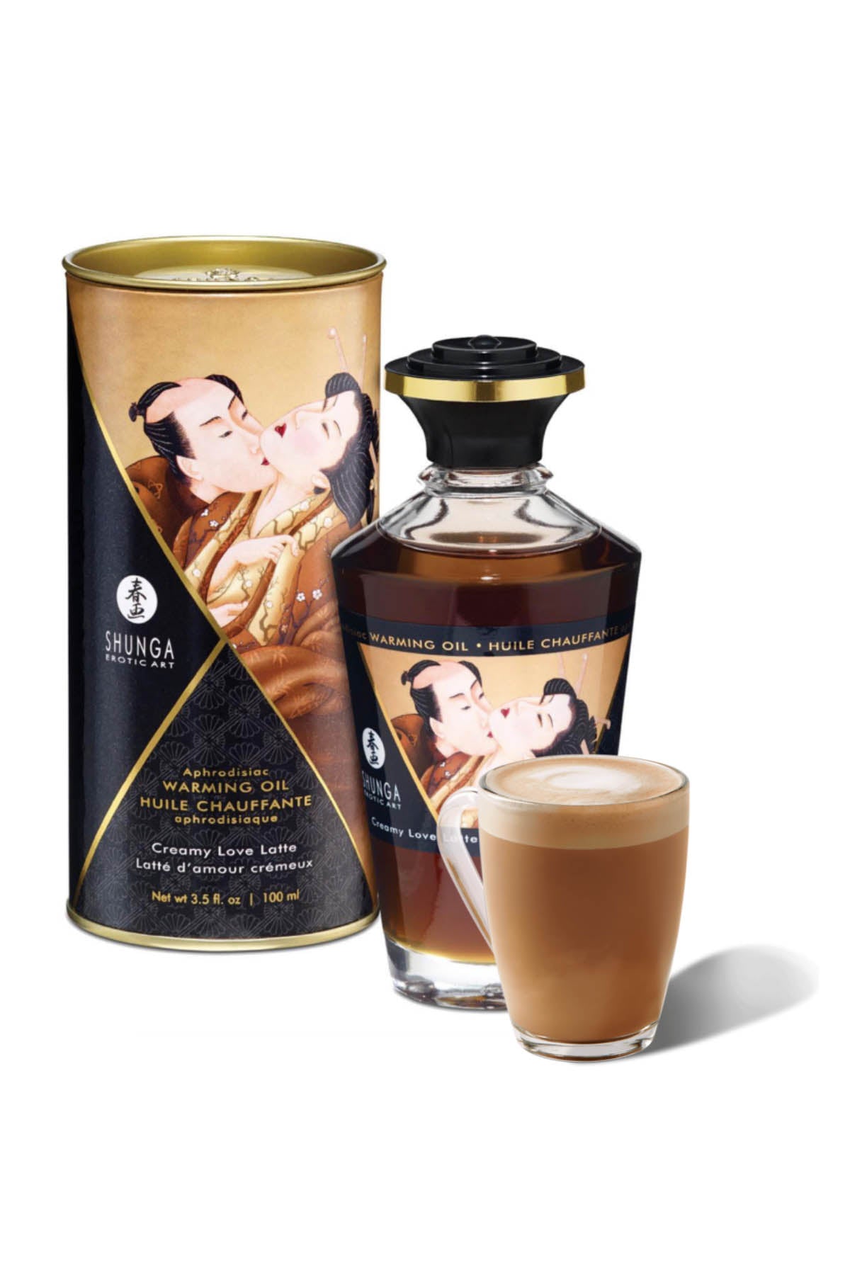 Shunga aphrodisiac warming massage oil for sensual touch without greasy residue