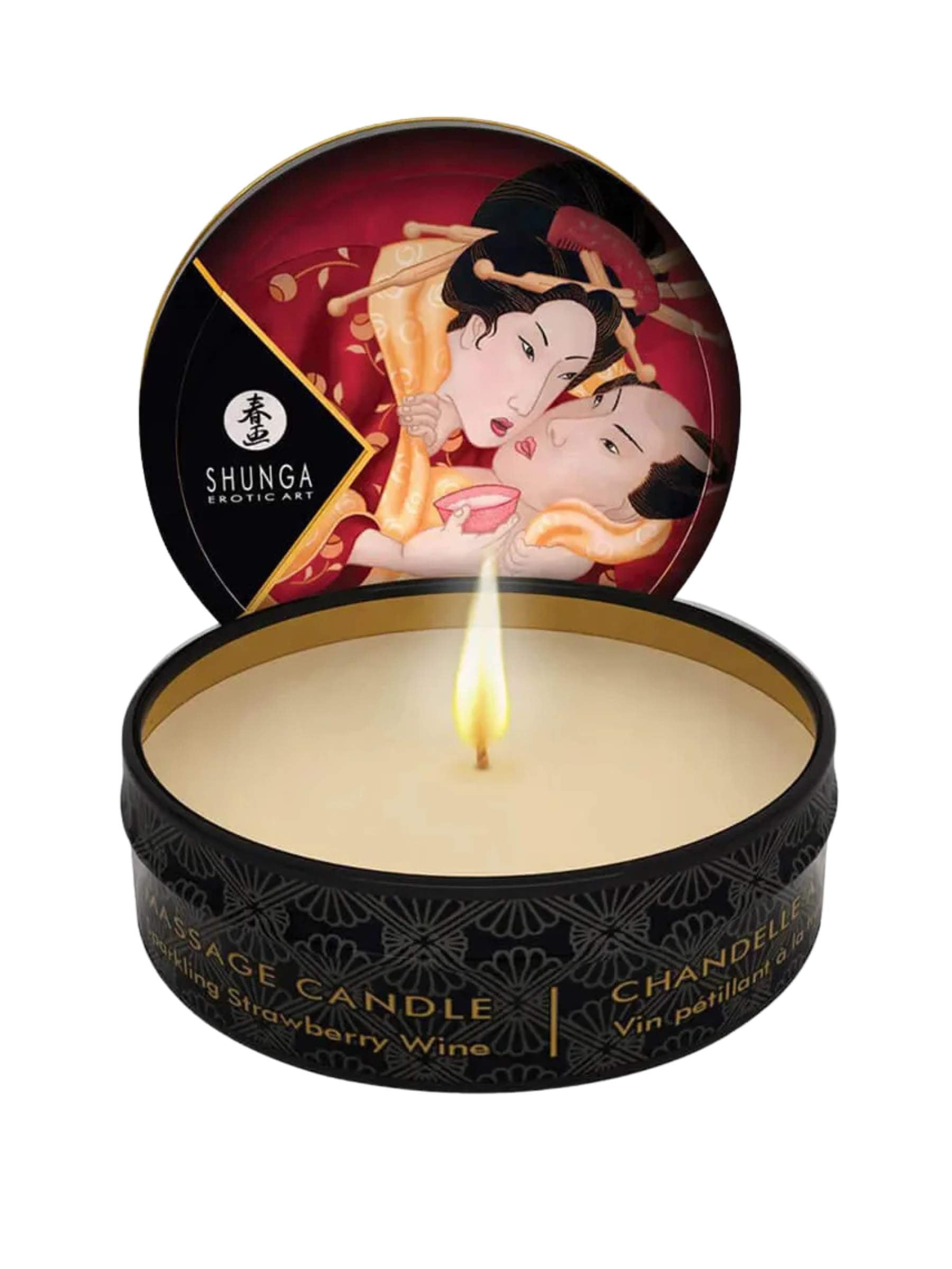Shunga Massage Candles - 6 Piece - 30ml - Strawberry Wine