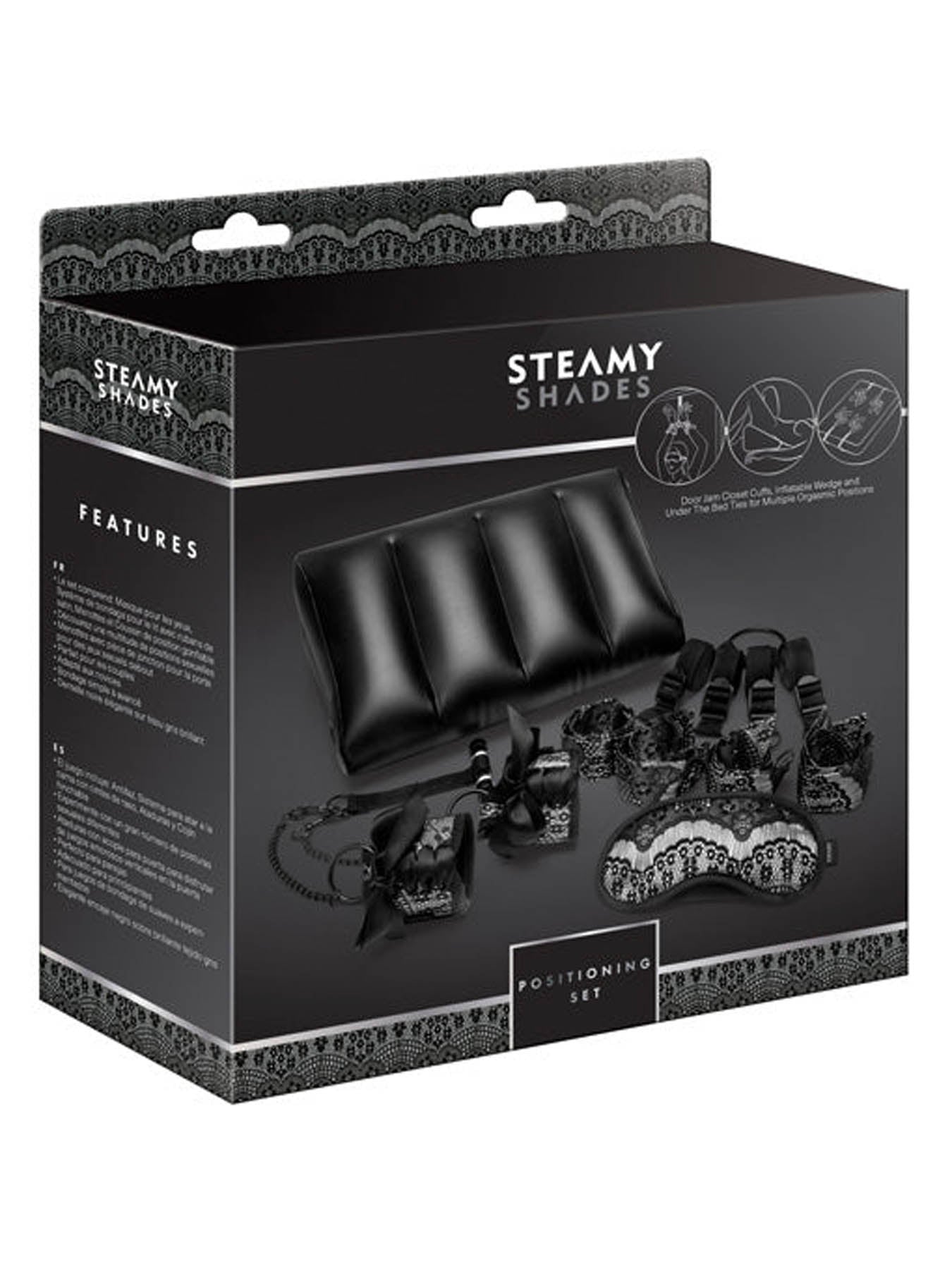 Steamy Shades Bedroom Bliss positioning set for comfortable sex support