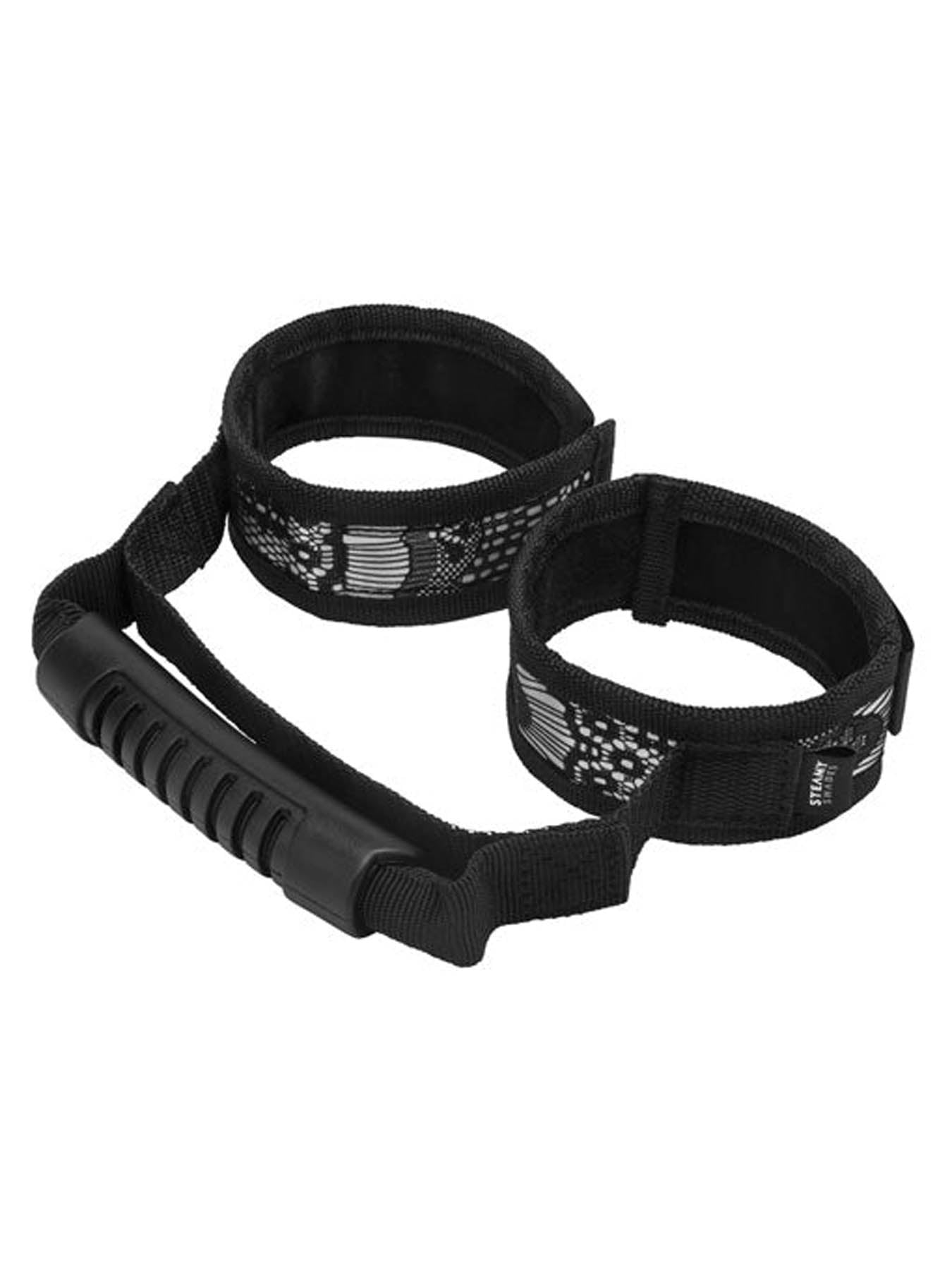 Steamy Shades Control Cuffs with bag handle for dominance and restraint
