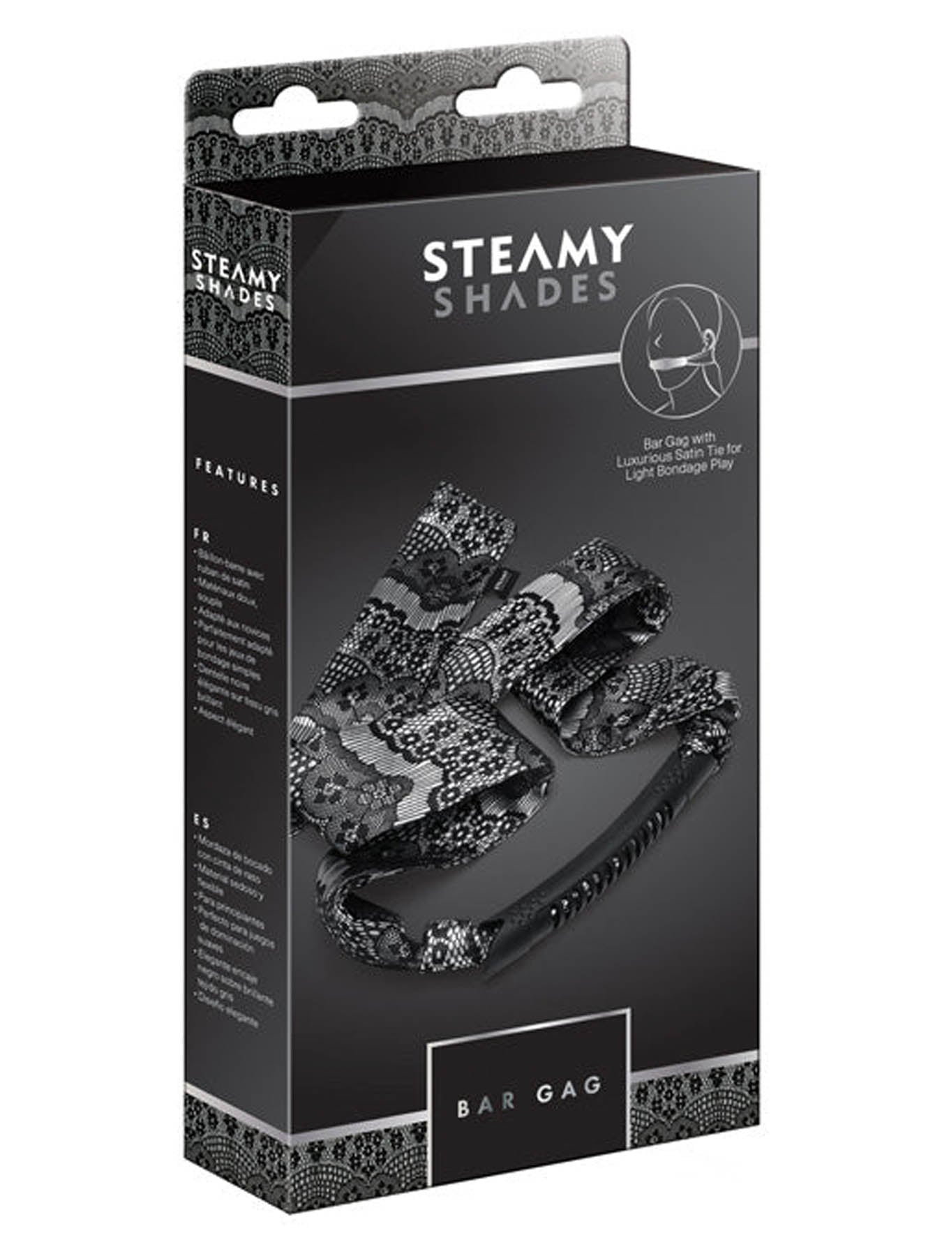 Steamy Shades satin tie bar gag beginner friendly mouth gag