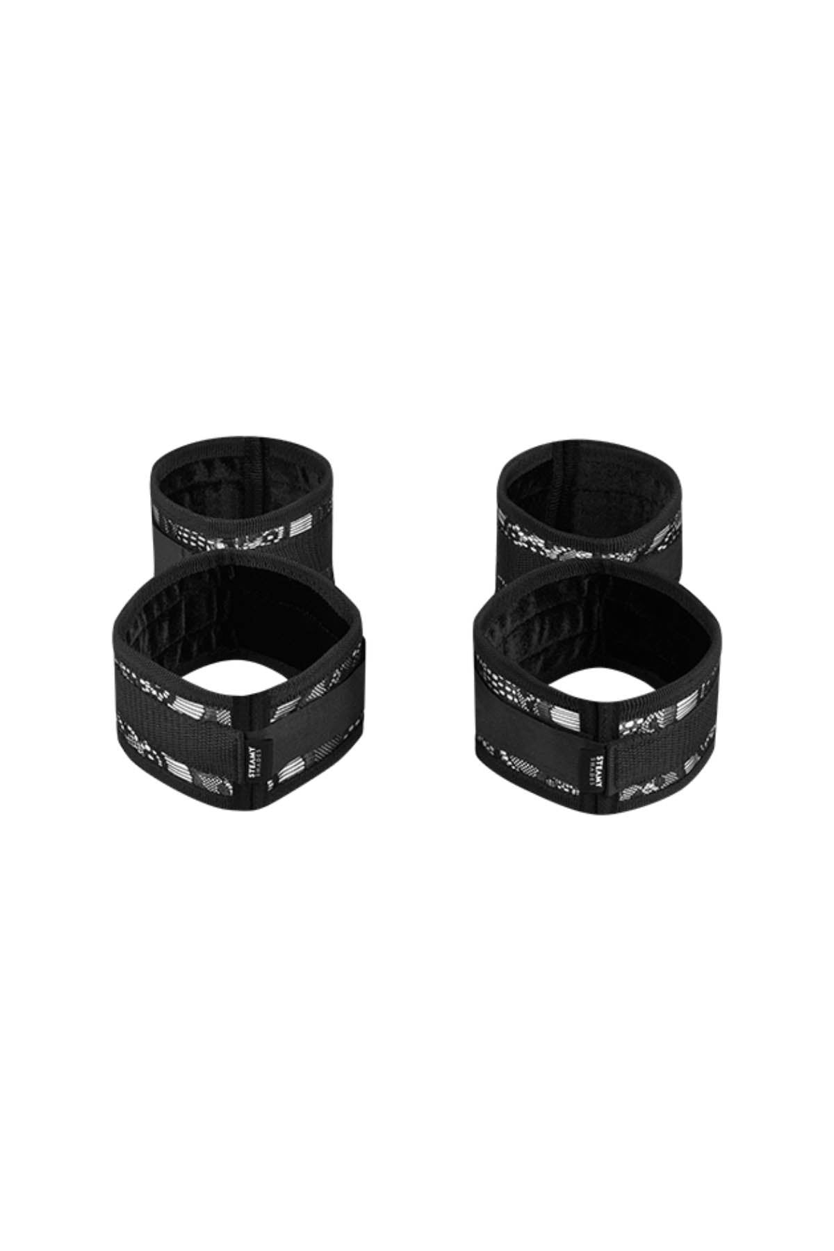Steamy Shades wrist to ankle cuffs for full body restraint play