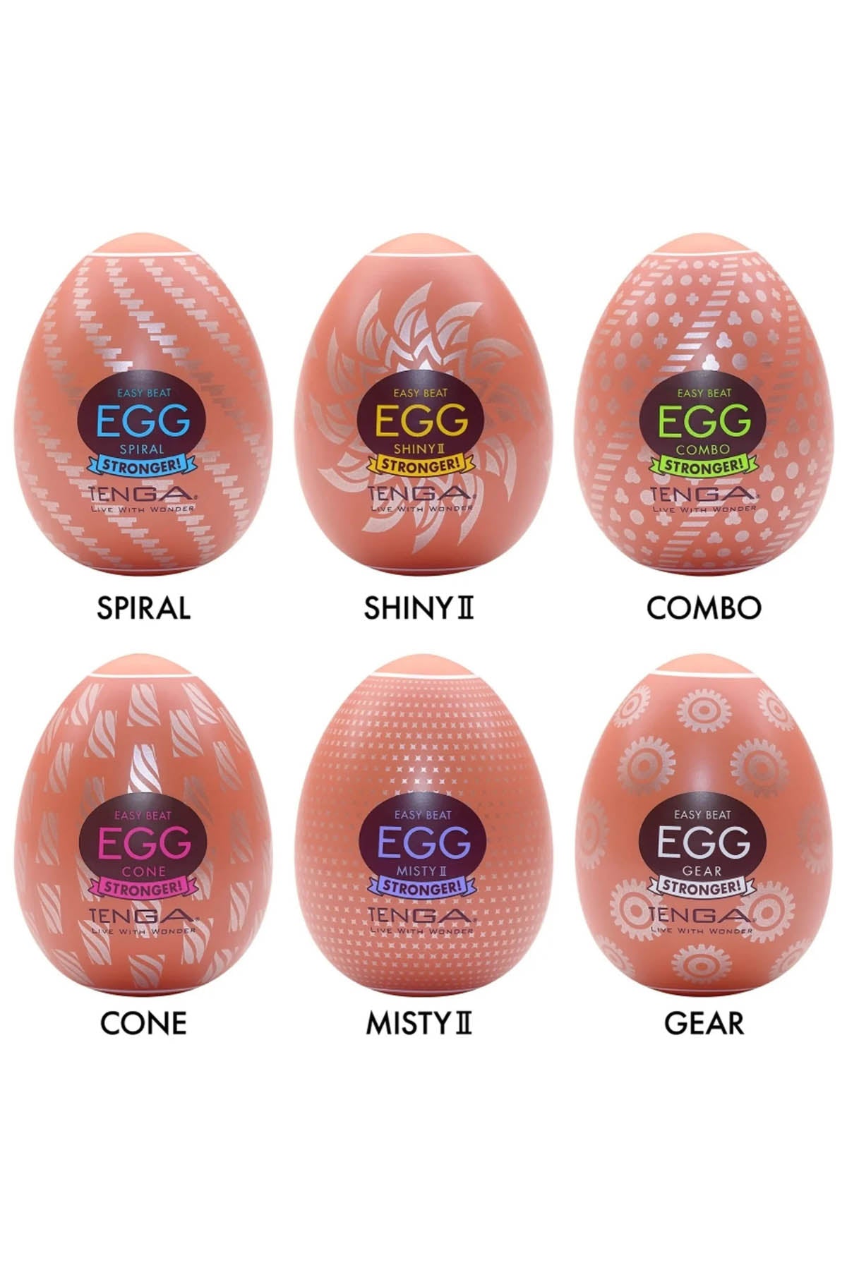 Tenga Egg Hard Boiled 2 six pack textured male masturbators