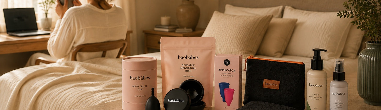 Menstrual Cycle and Body Care collection with menstrual essentials and intimate care products for everyday needs.