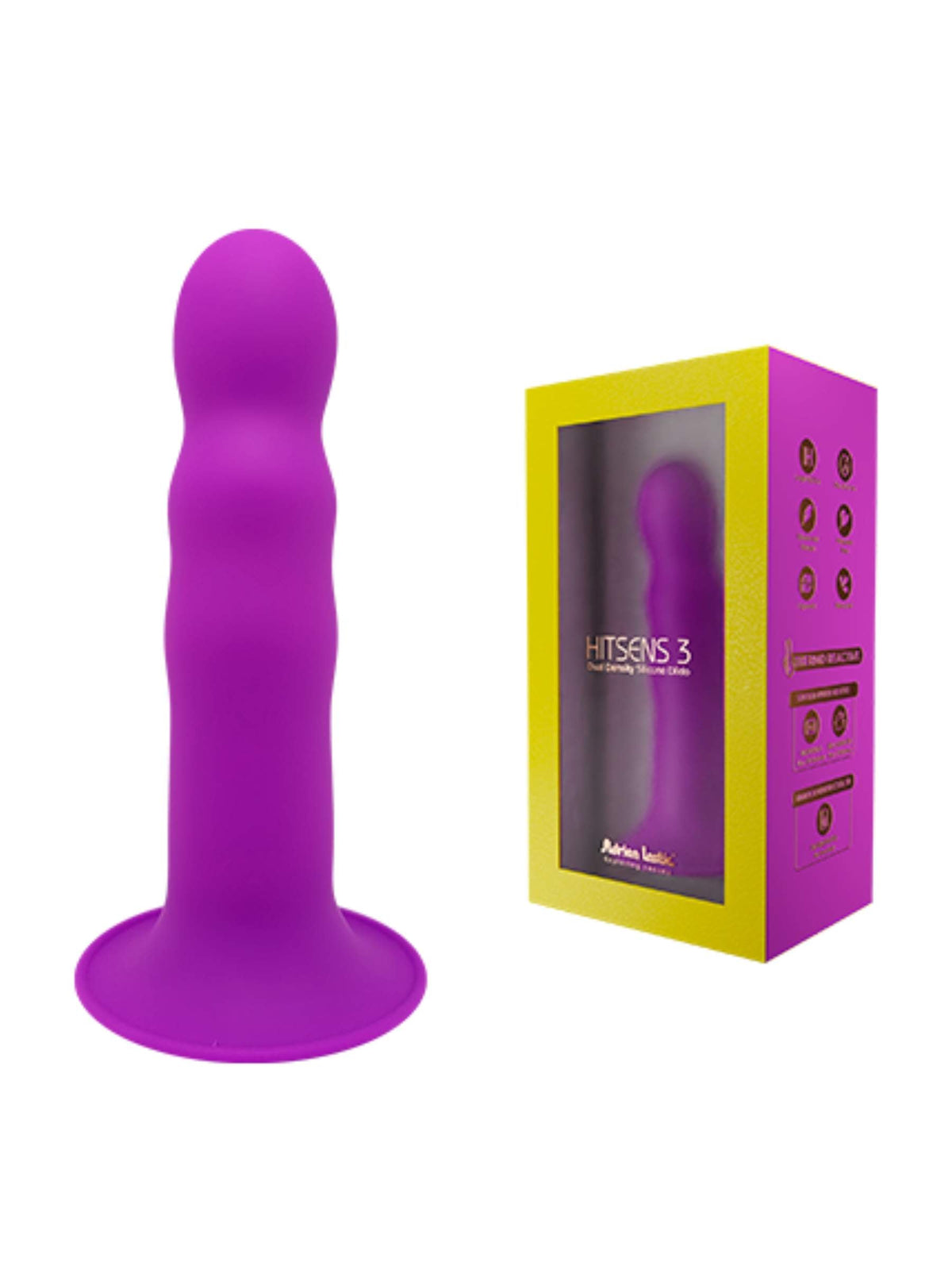 Adrien Lastic Hitsens 3 Dual-Density Silicone Dildo - 7 Inch - Purple
