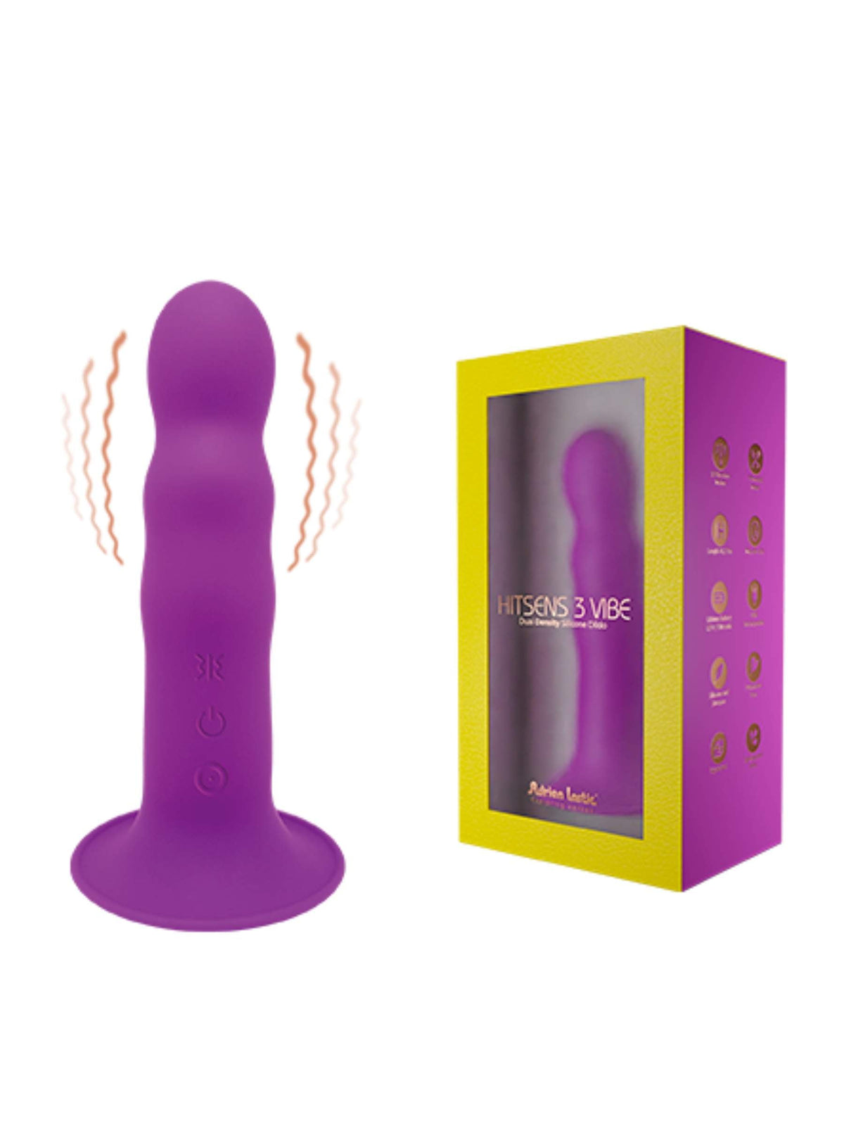 Adrien Lastic Hitsens 3 Vibe Dual-Density Rechargeable Dildo - 7 Inch - Purple