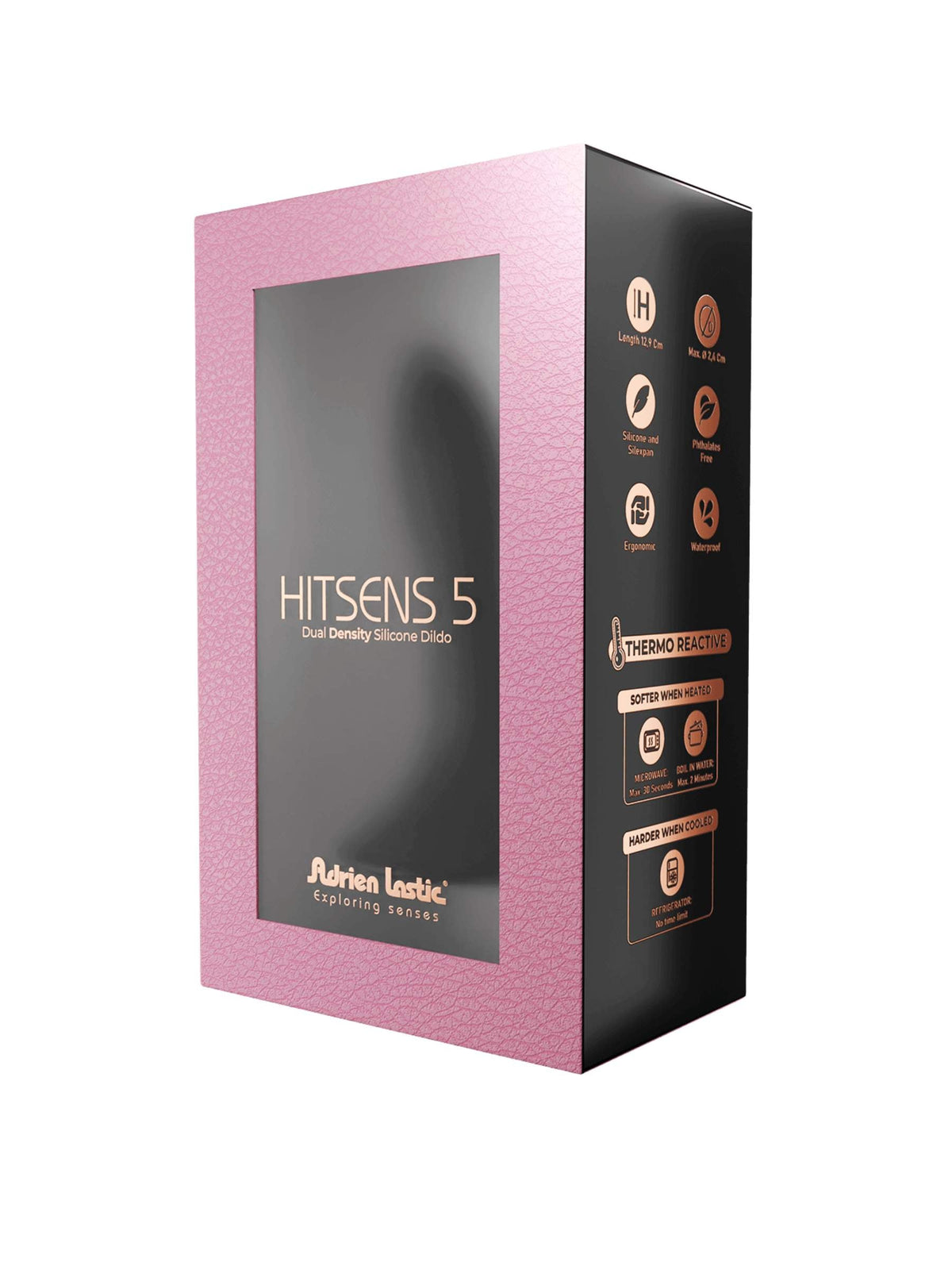 Adrien Lastic Hitsens 5 Dual Density Silicone Dildo - 5 Inch - Black