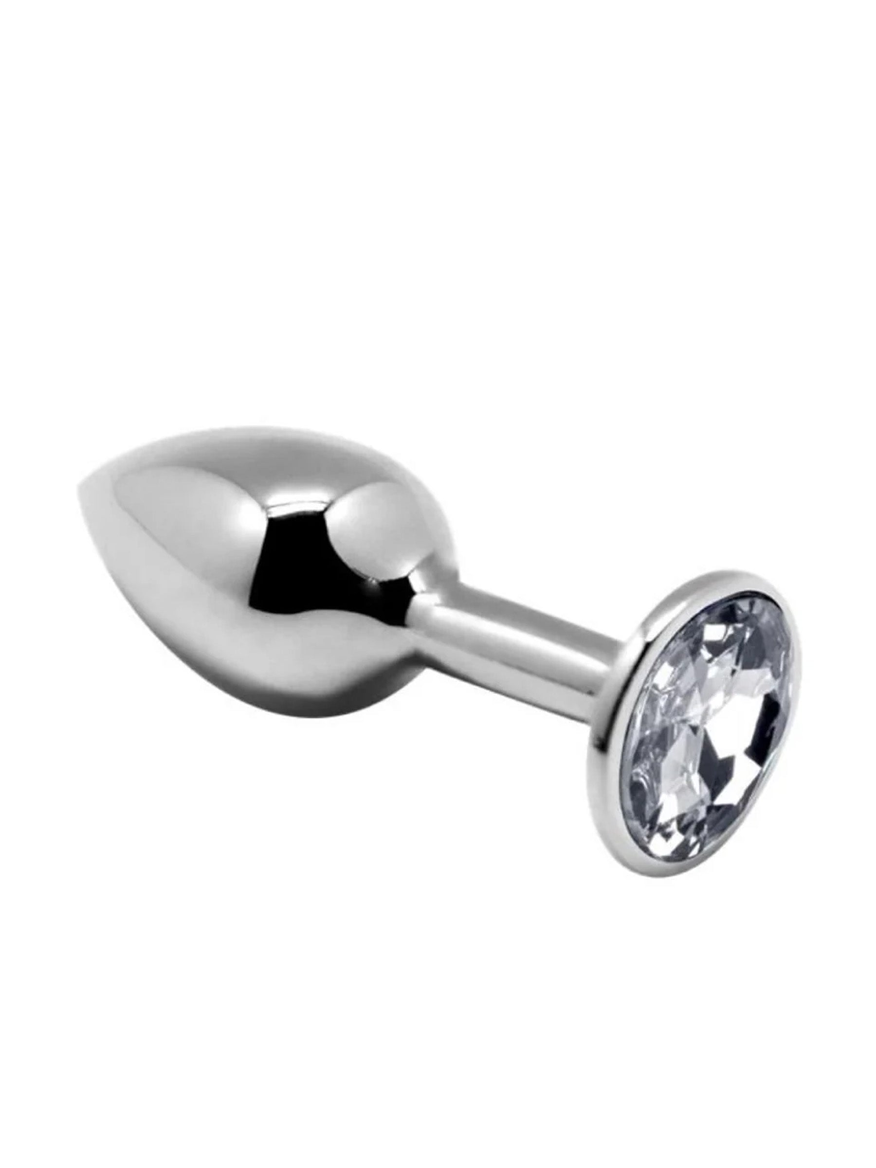 Adrien Lastic Metal Anal Plug - Medium - White Gemstone