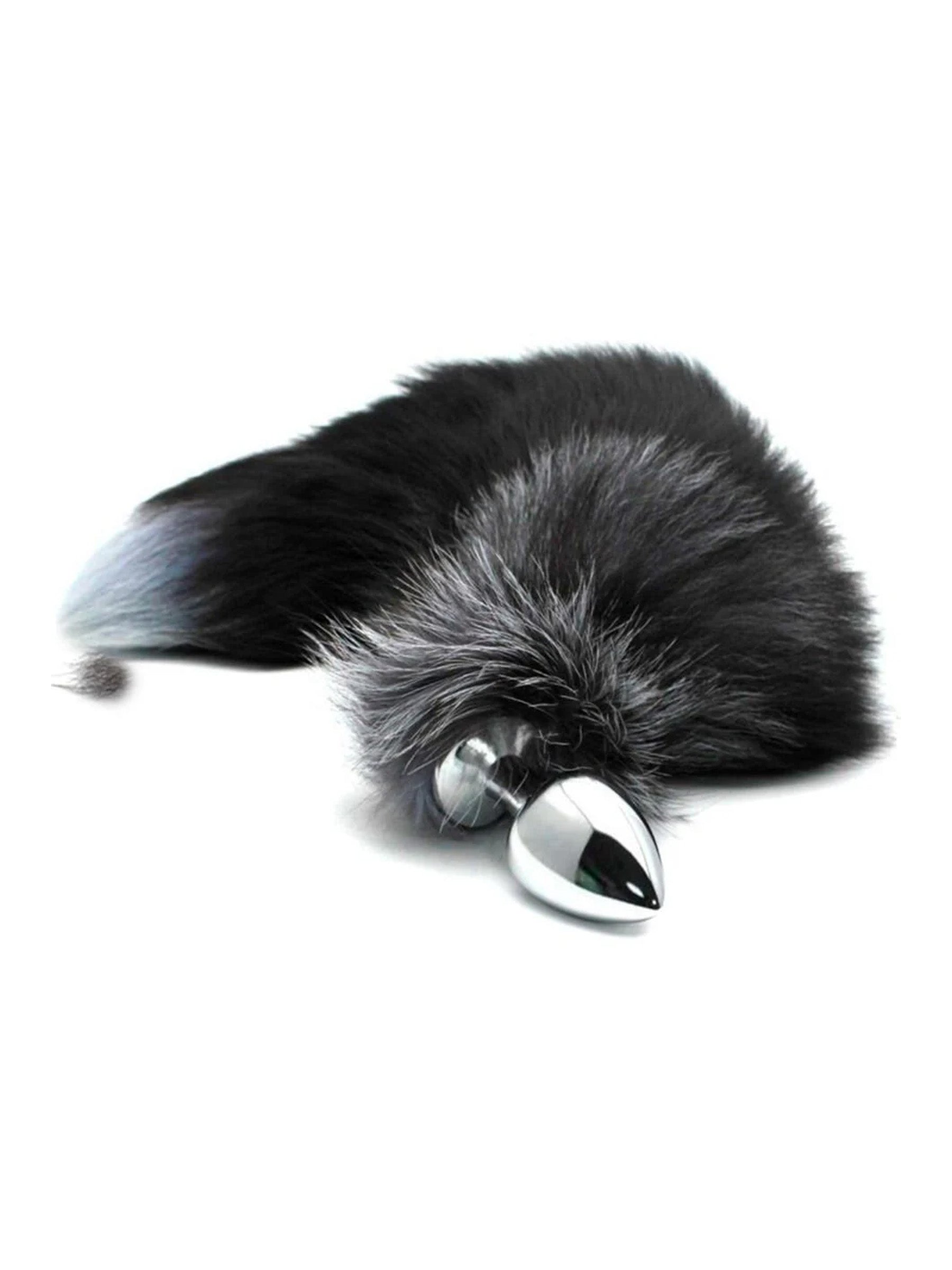 Adrien Lastic Alive Black & White Fox Tail - Large